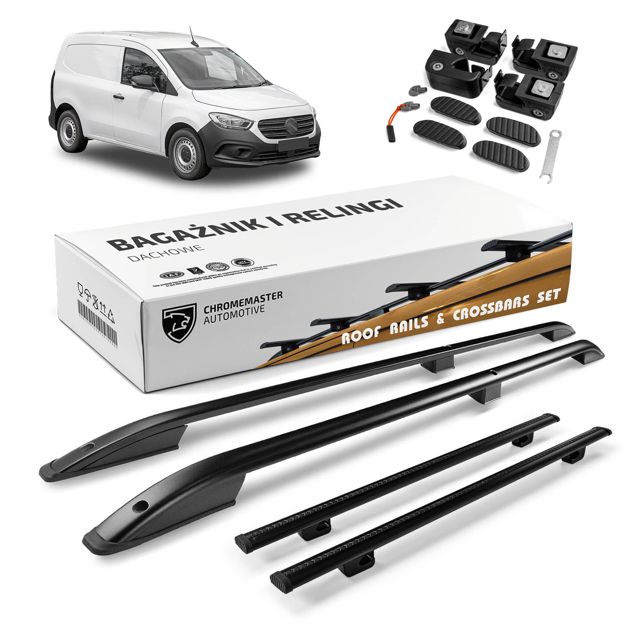 Roof rails with cross bars included SKYPORT — Black, Aluminum | Plastic, Painted