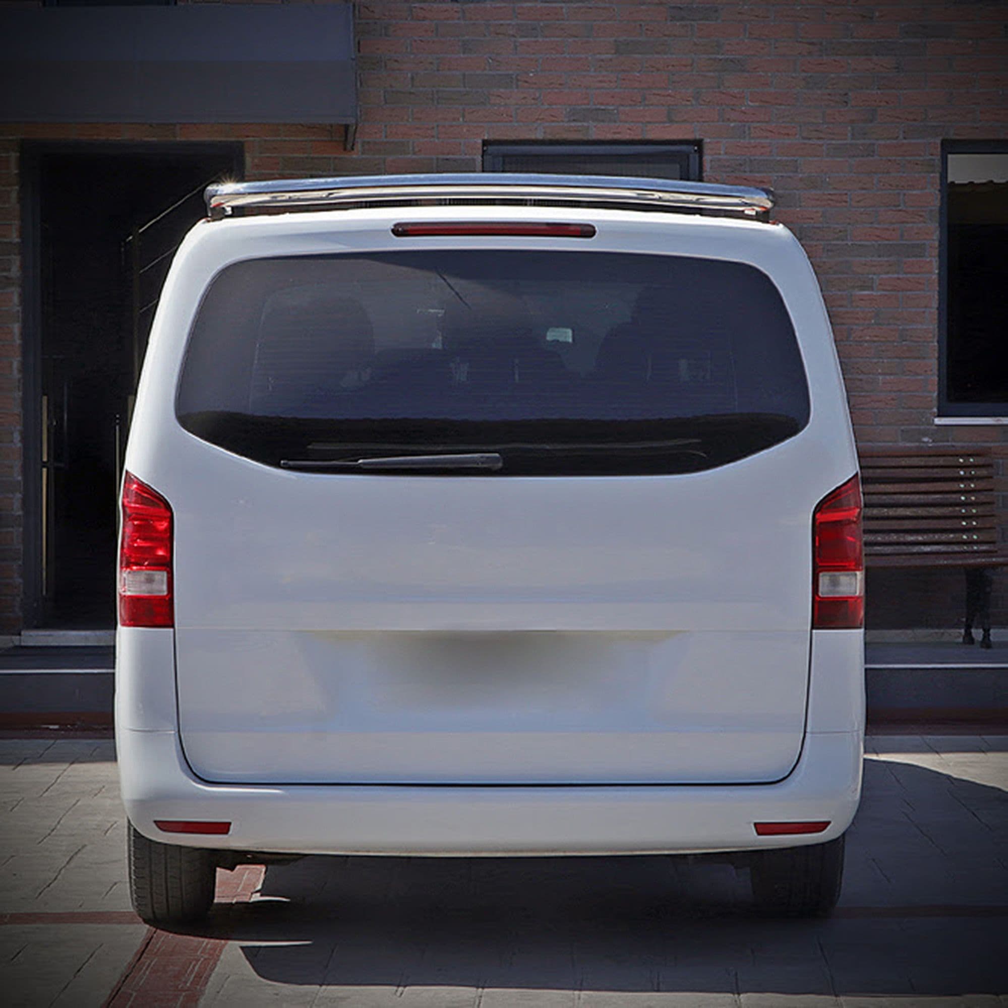 Rear roof bar for mounting halogen lights — Chrome, Stainless steel, Polished