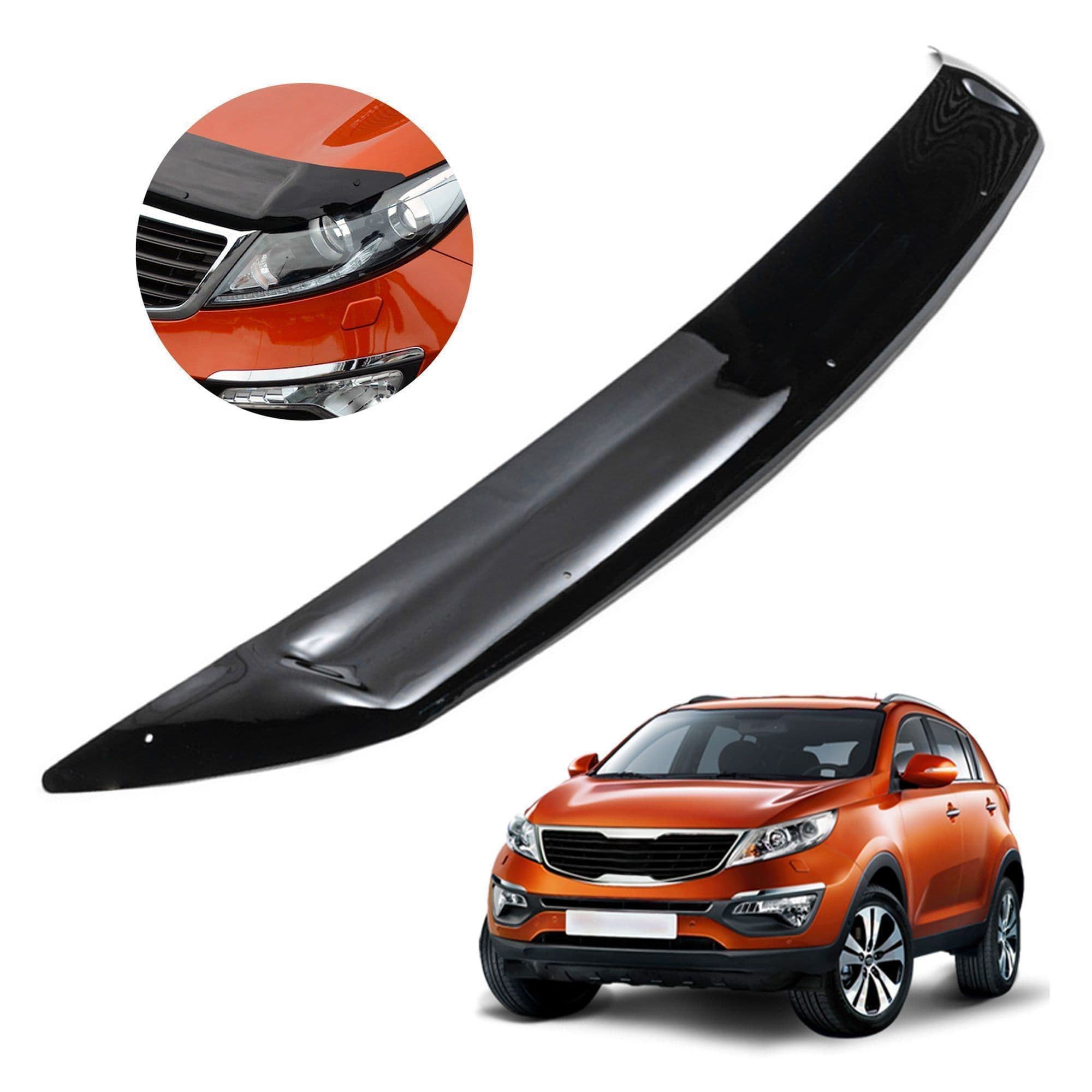 Bonnet guard — Black, ABS plastic, Shiny