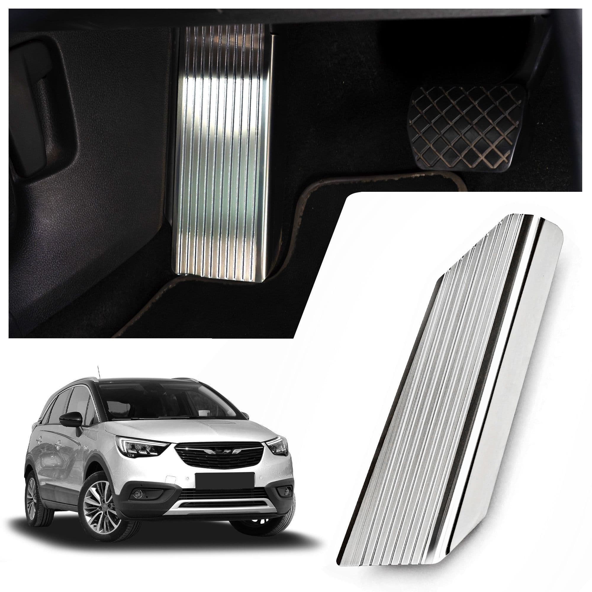 Footrest plate — Silver, Stainless steel, Brushed