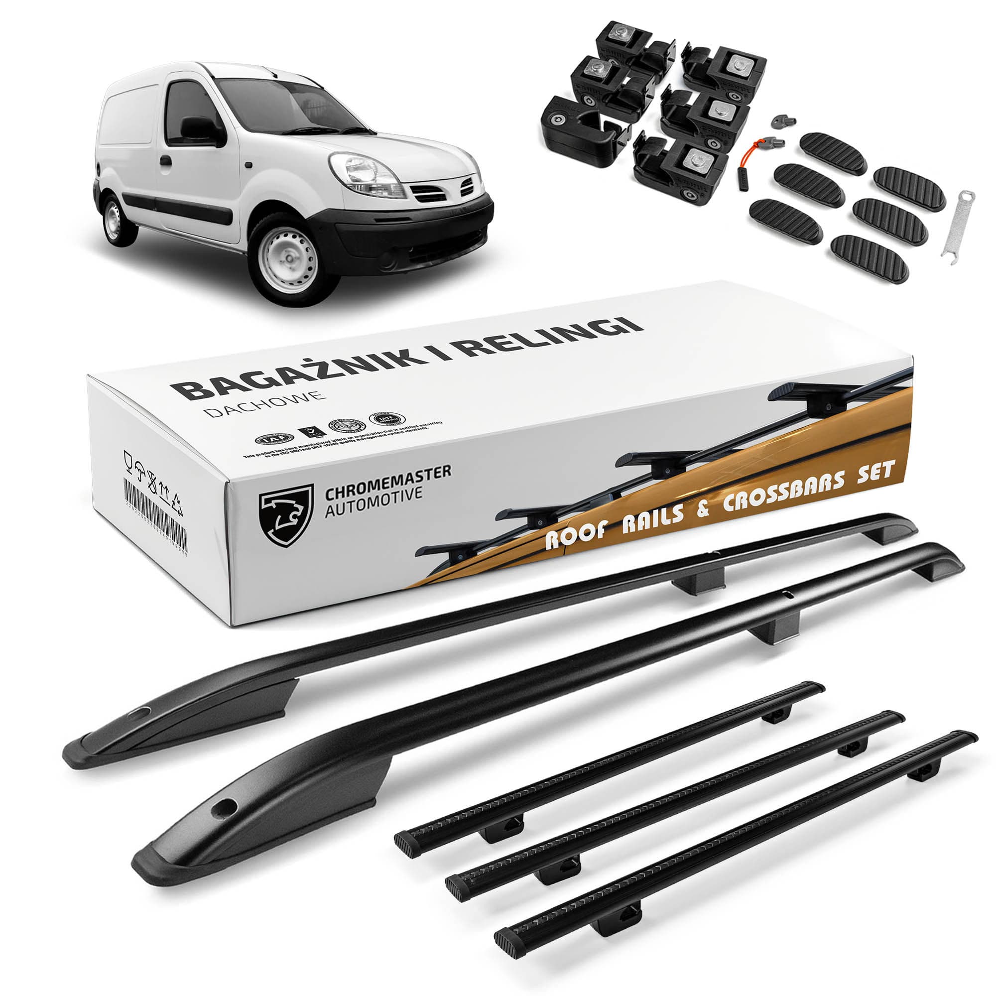 Roof rails with cross bars included SKYPORT — Black, Aluminum | Plastic, Painted