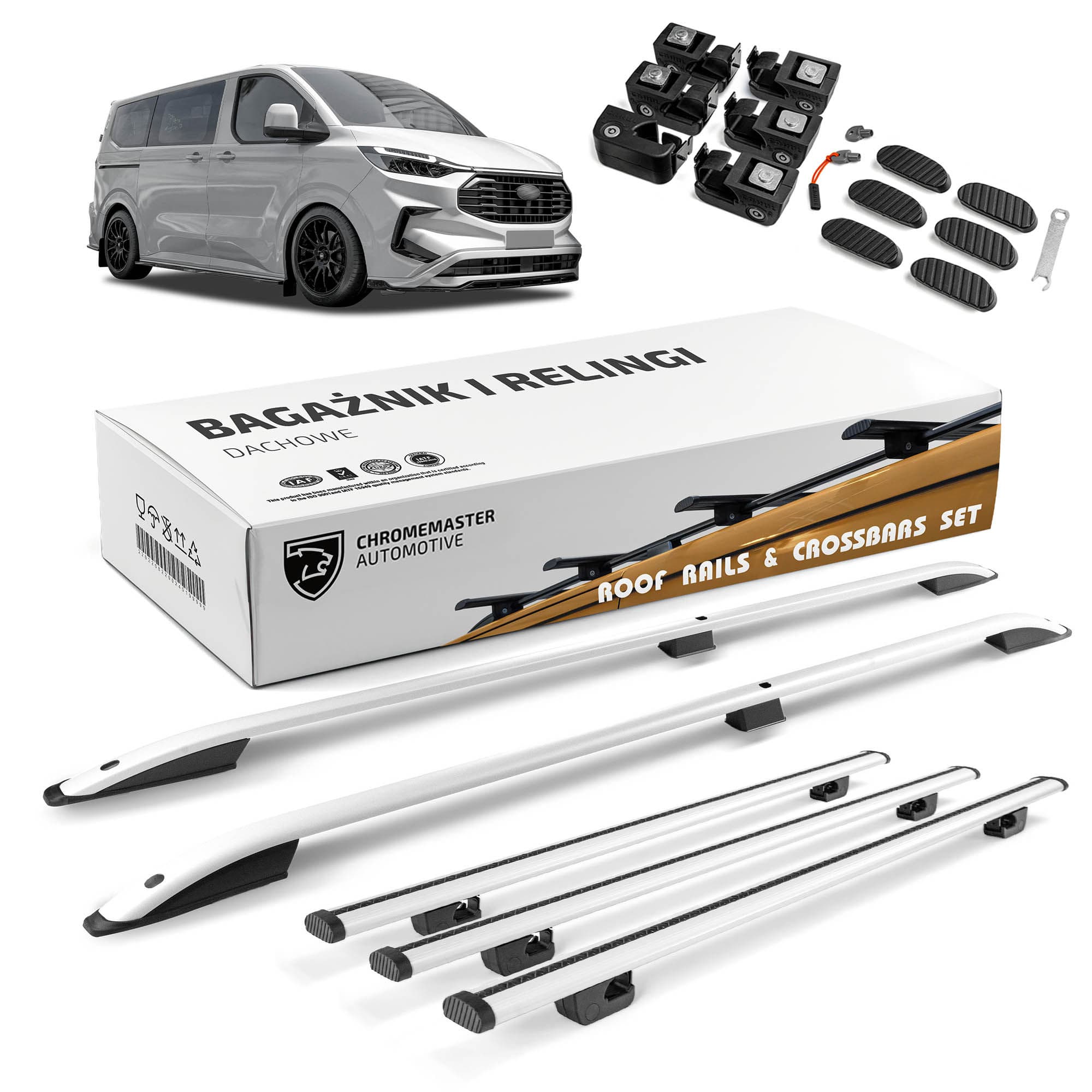 Roof rails with cross bars included SKYPORT — Silver, Aluminum | Plastic, Painted