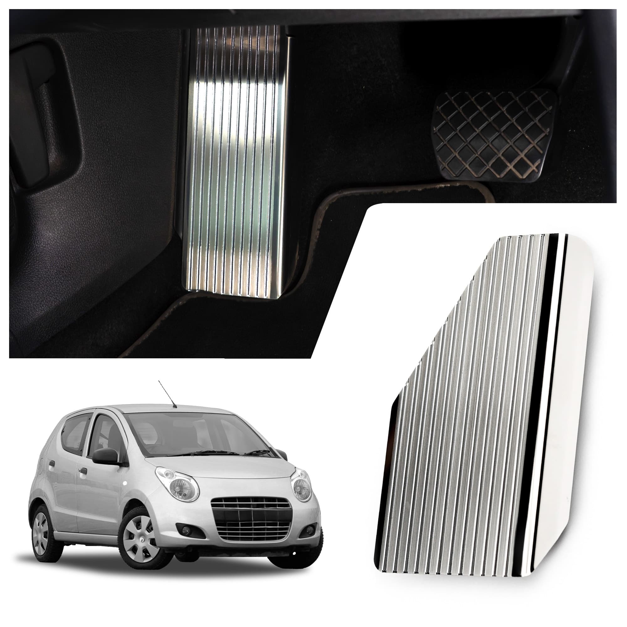 Footrest plate — Silver, Stainless steel, Brushed