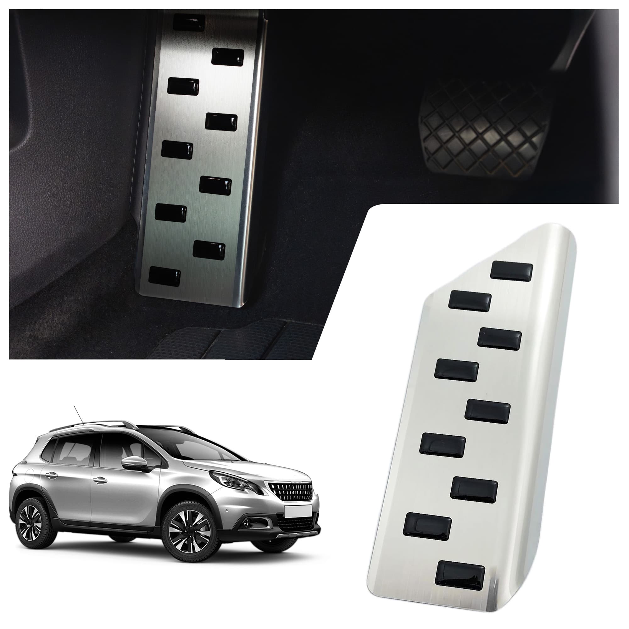 Footrest plate — Black | Silver, Stainless steel, Brushed