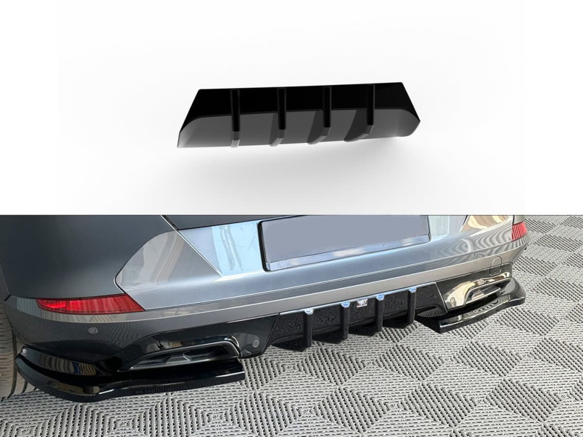 Rear bumper lip — Black, ABS plastic, Shiny
