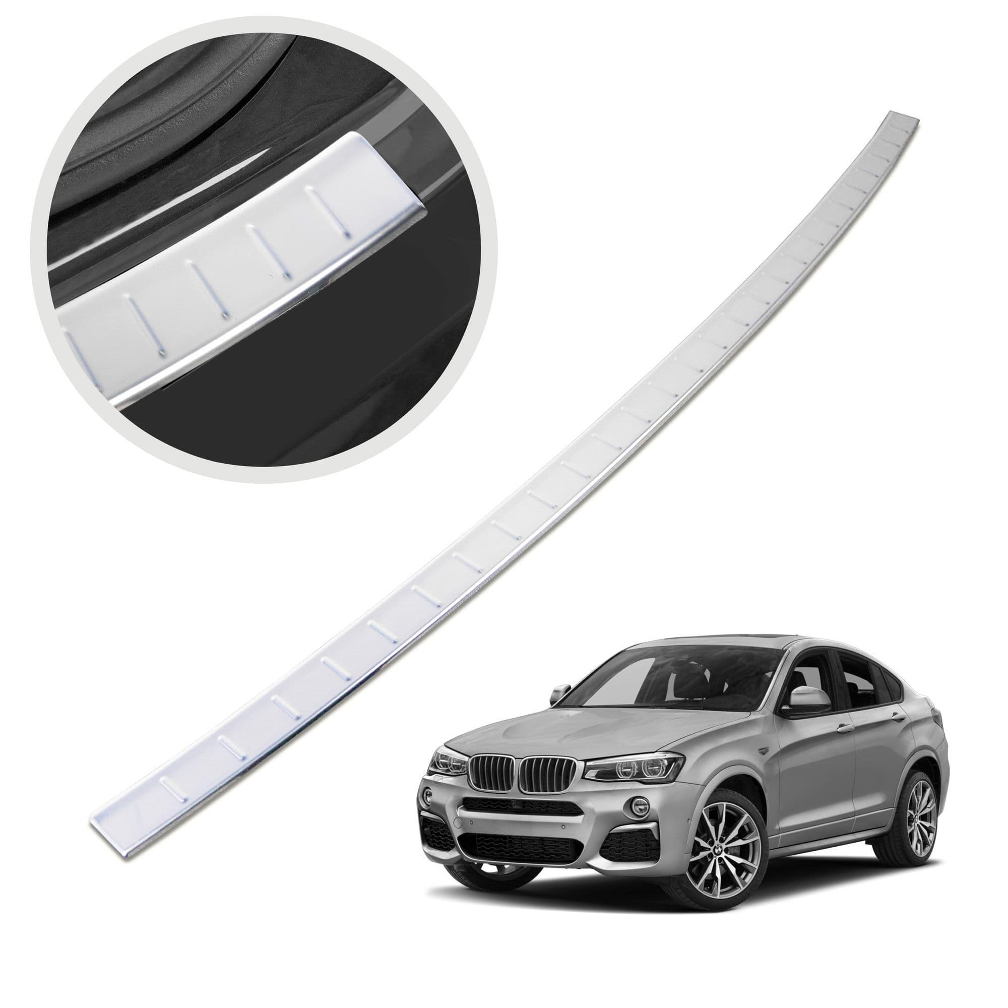 Rear bumper trim — Chrome, Stainless steel, Polished