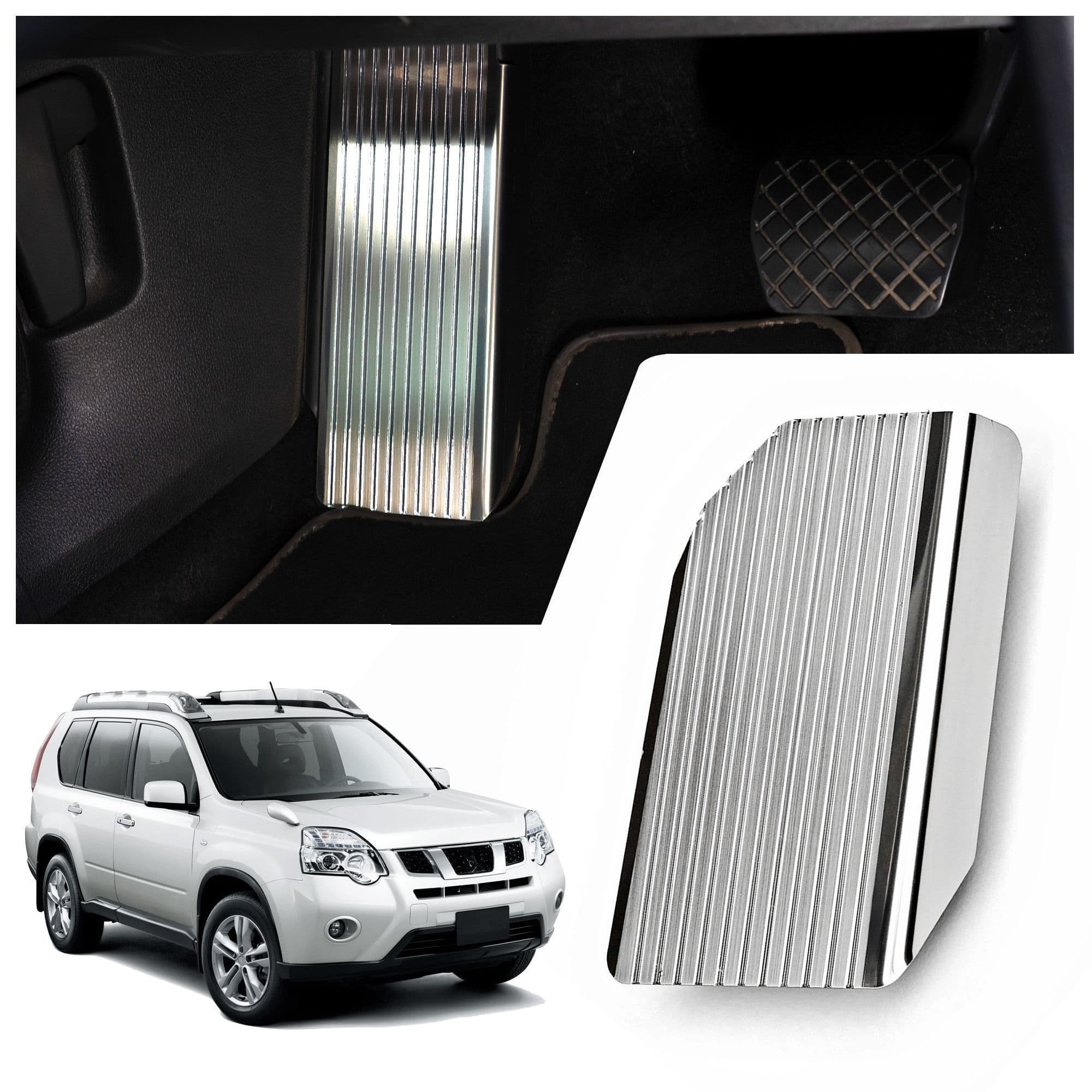 Footrest plate — Silver, Stainless steel, Brushed