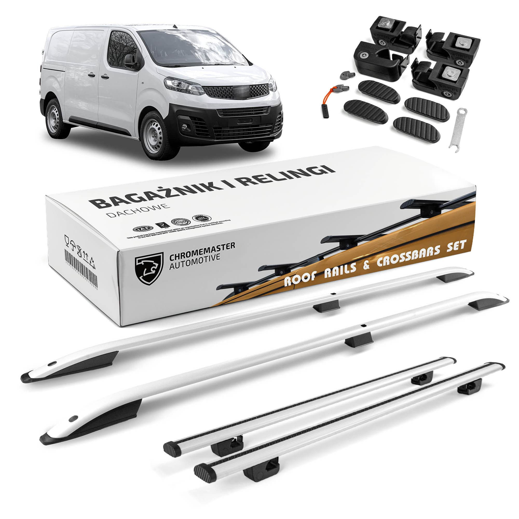 Roof rails with cross bars included SKYPORT — Silver, Aluminum | Plastic, Painted