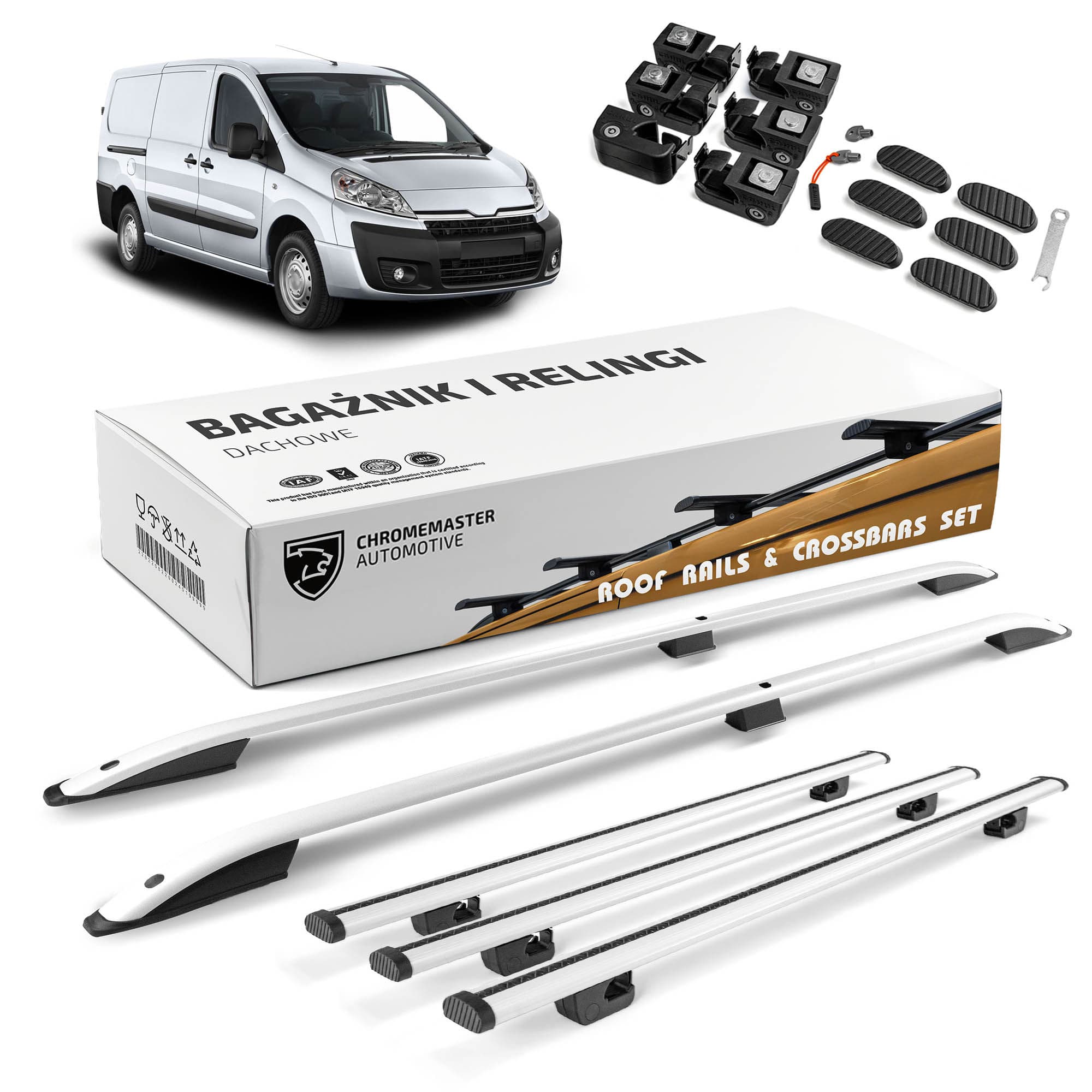 Roof rails with cross bars included SKYPORT — Silver, Aluminum | Plastic, Painted