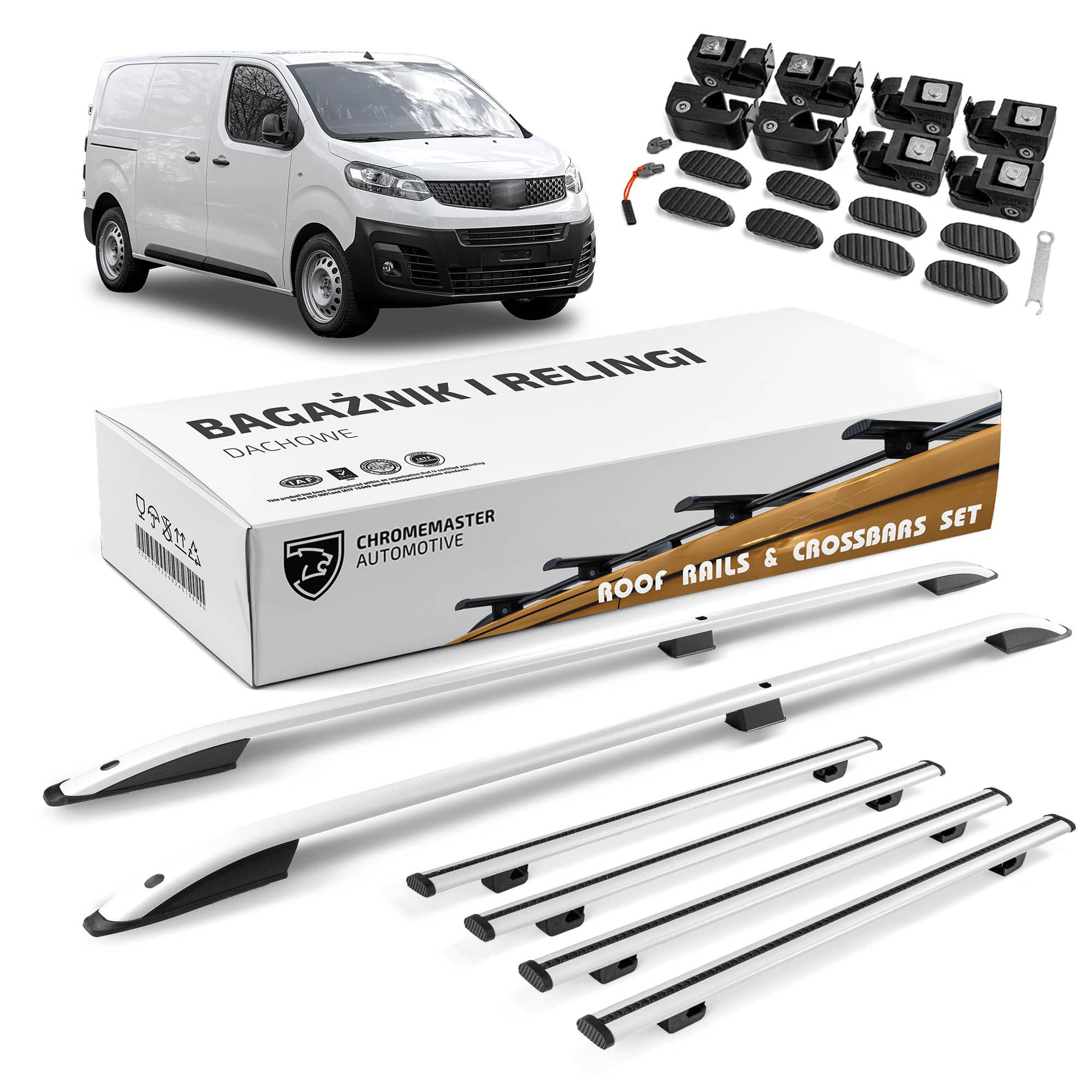 Roof rails with cross bars included SKYPORT — Silver, Aluminum | Plastic, Painted