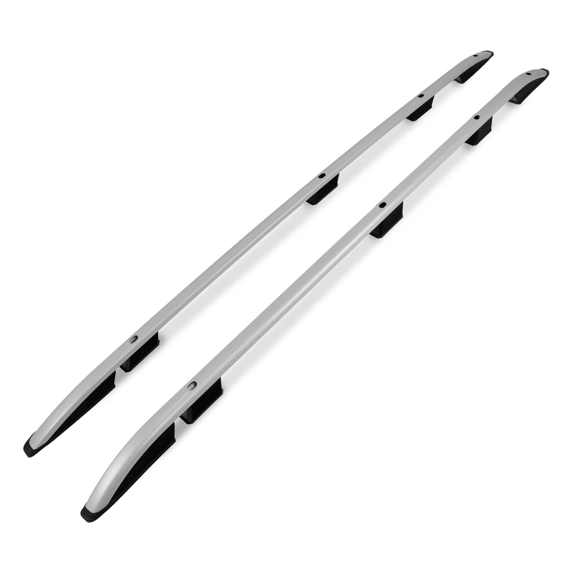 Roof rails — Silver, Aluminum | Plastic, Matte