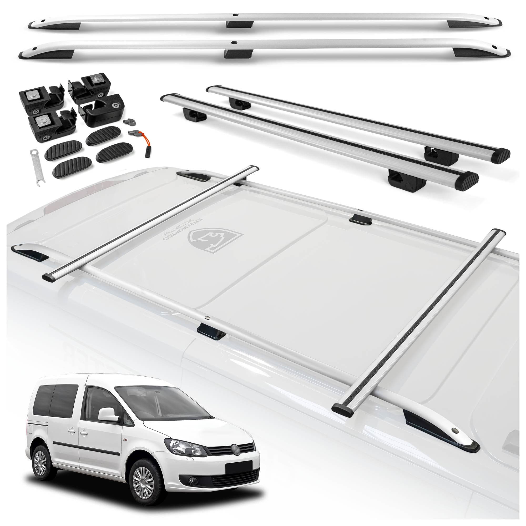 Roof rails with cross bars included SKYPORT — Silver, Aluminum | Plastic, Painted