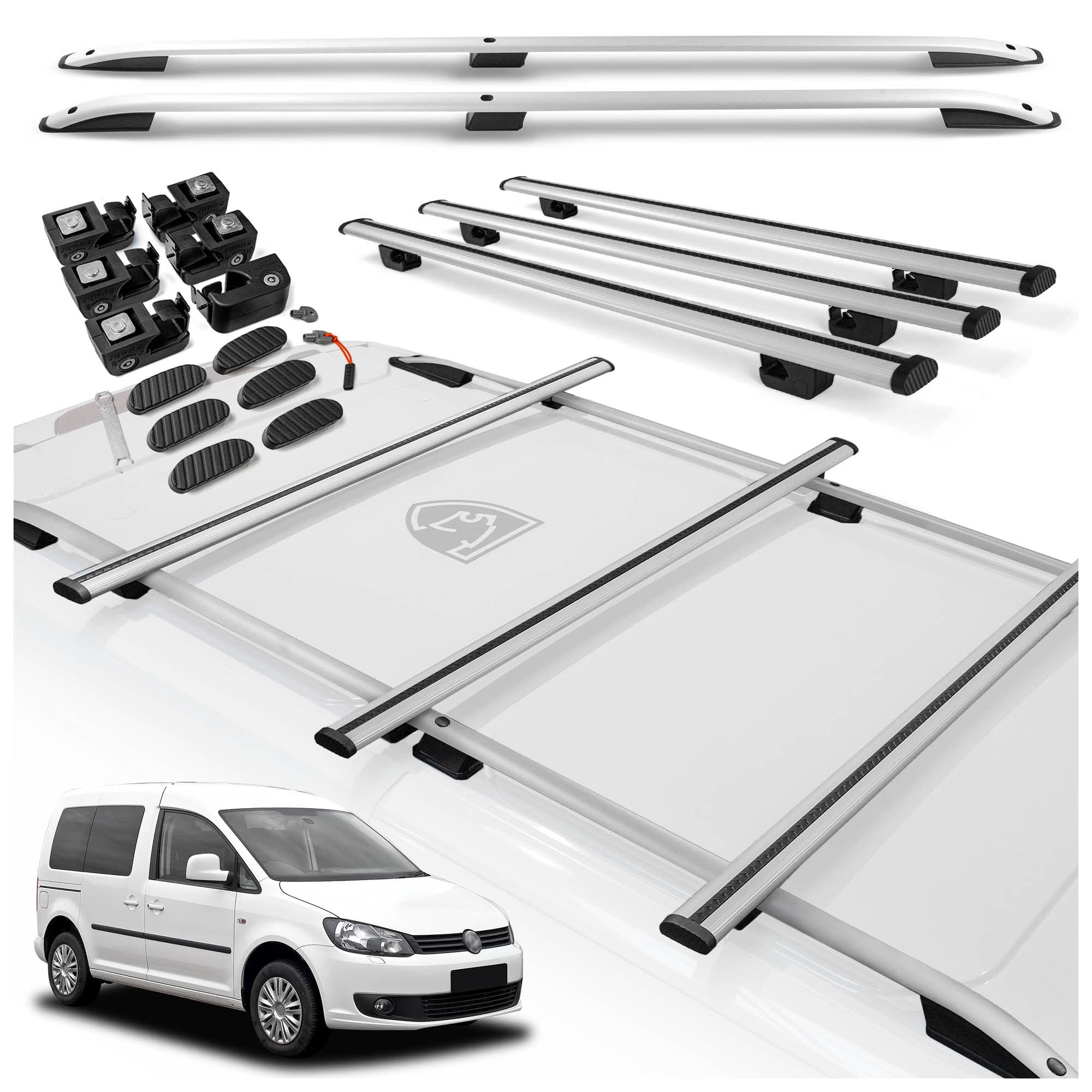 Roof rails with cross bars included SKYPORT — Silver, Aluminum | Plastic, Painted