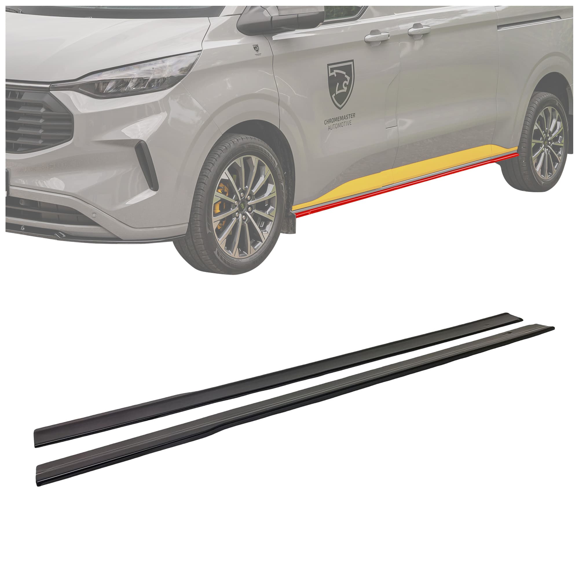 Side skirt extensions — Black, ABS plastic, Shiny