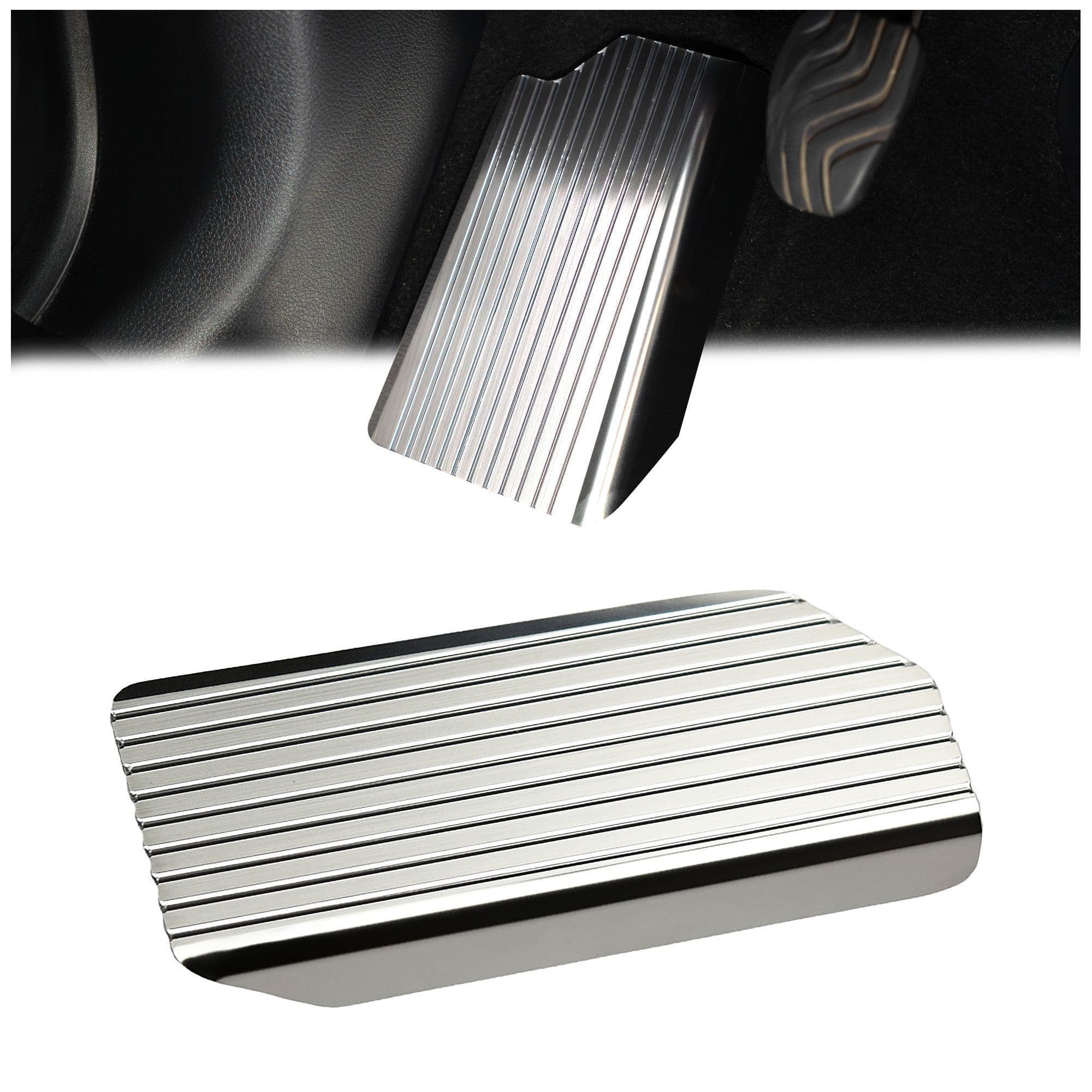 Footrest plate — Silver, Stainless steel, Brushed