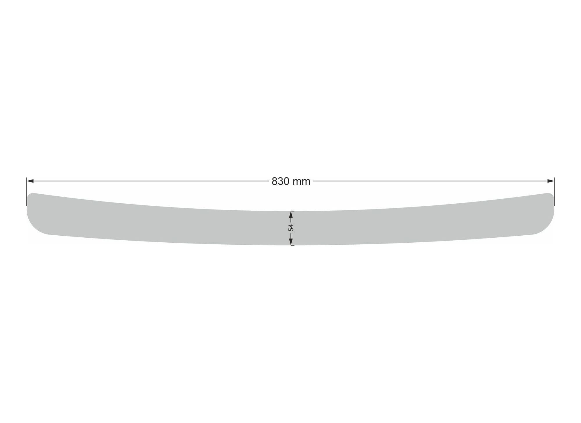 Rear bumper trim — Chrome, Stainless steel, Polished