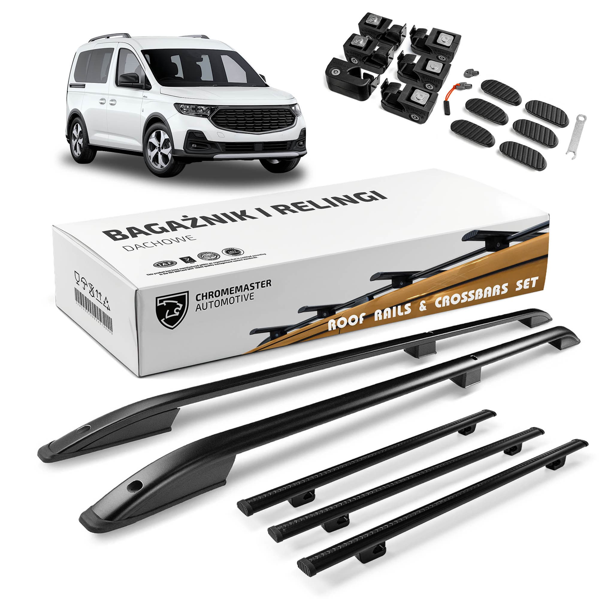 Roof rails with cross bars included SKYPORT — Black, Aluminum | Plastic, Painted