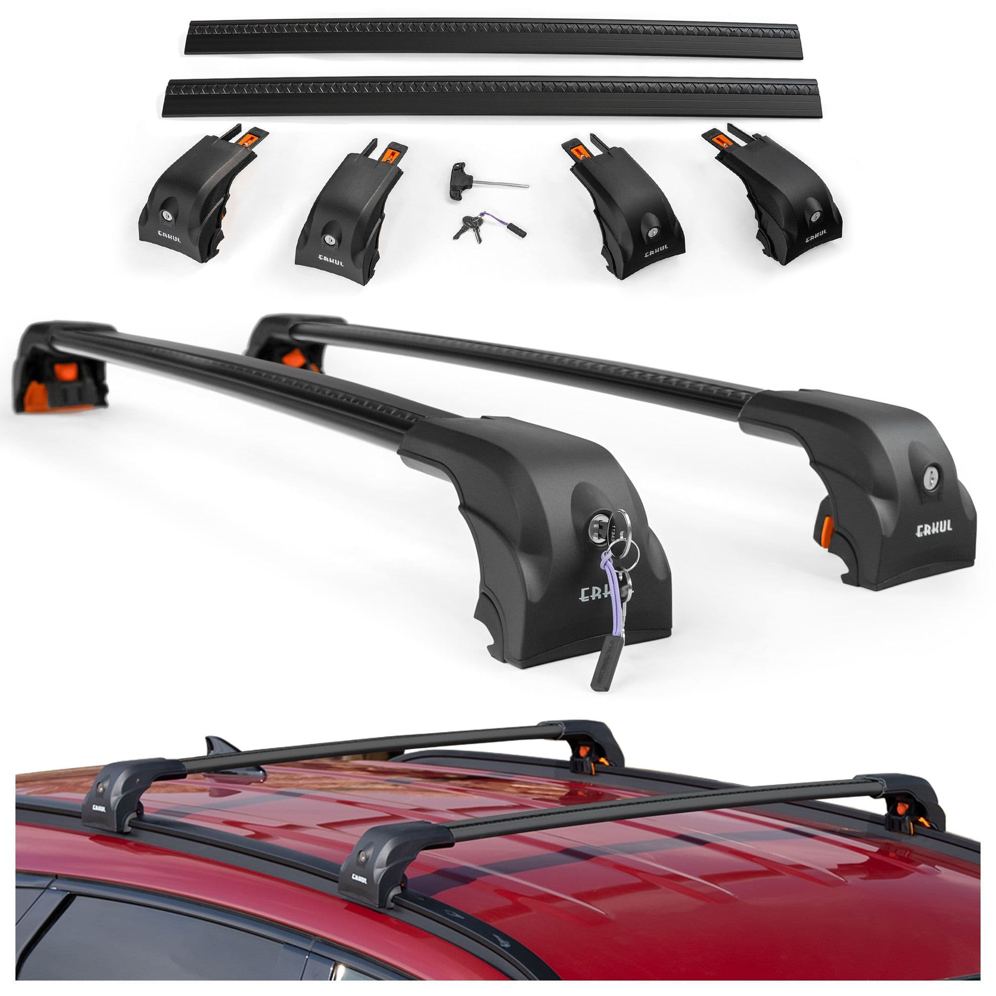Dachgepäckträger ECEM V2 CROSSBAR — Schwarz, Aluminium | Kunststoff, Lackiert