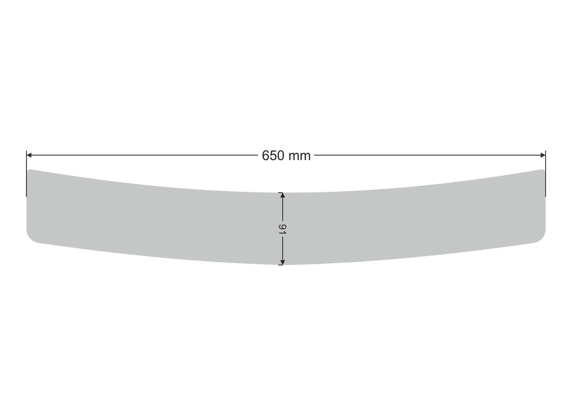 Rear bumper trim — Chrome, Stainless steel, Polished