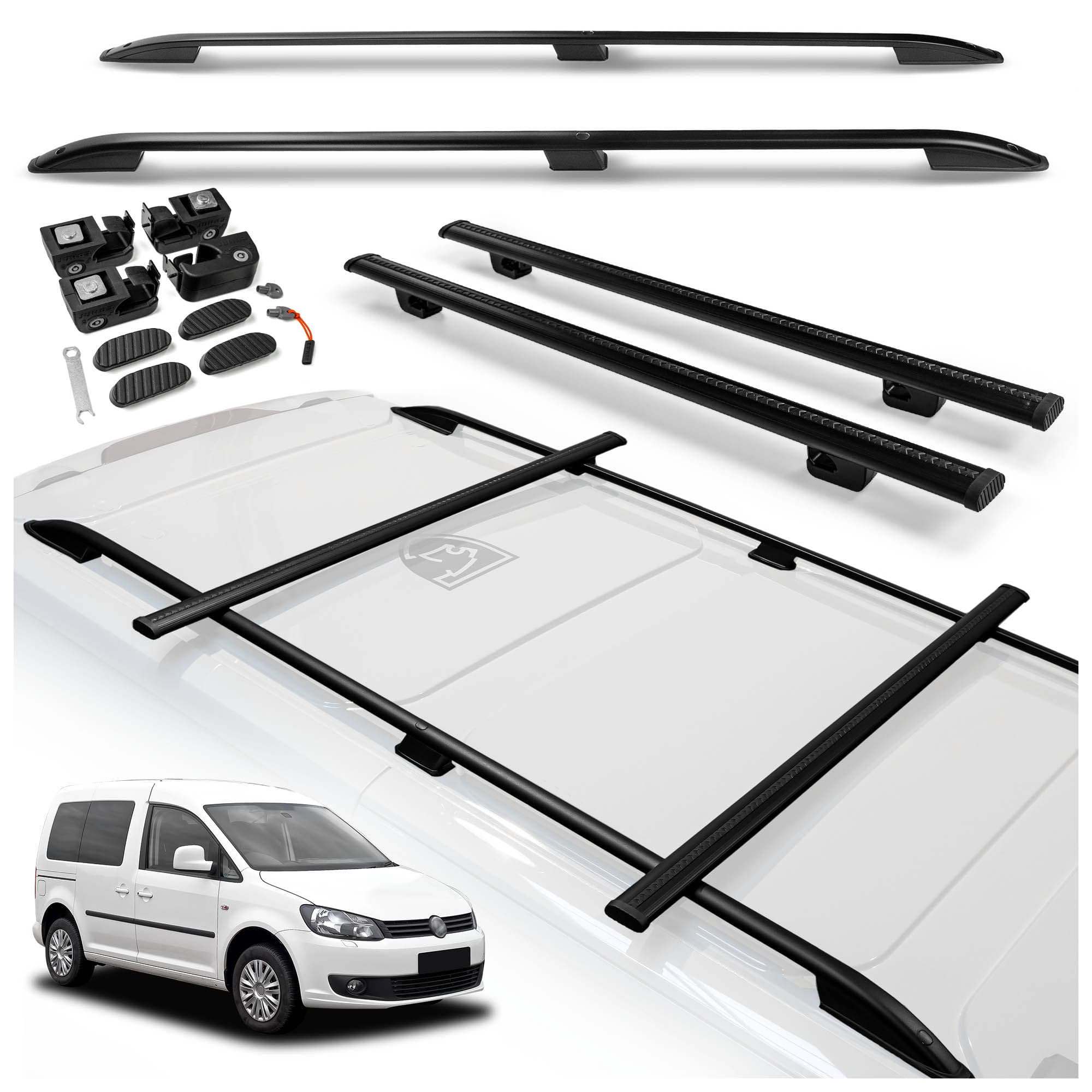 Roof rails with cross bars included SKYPORT — Black, Aluminum | Plastic, Painted