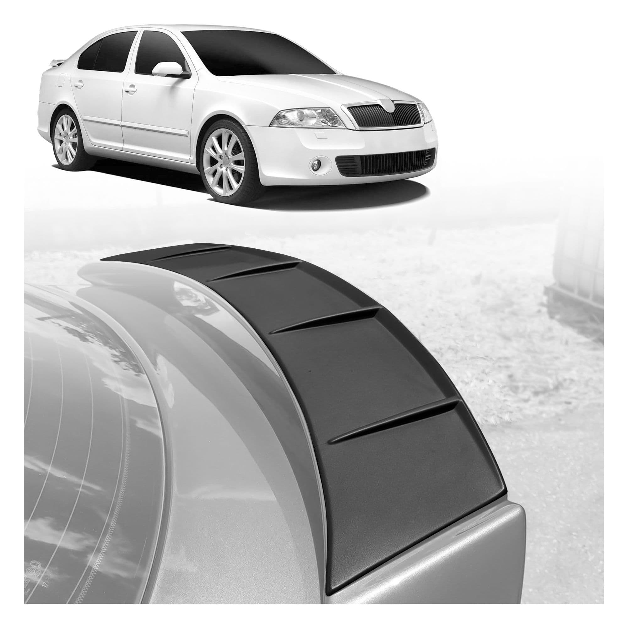 Rear tailgate spoiler cover — Black, ABS plastic, Shiny