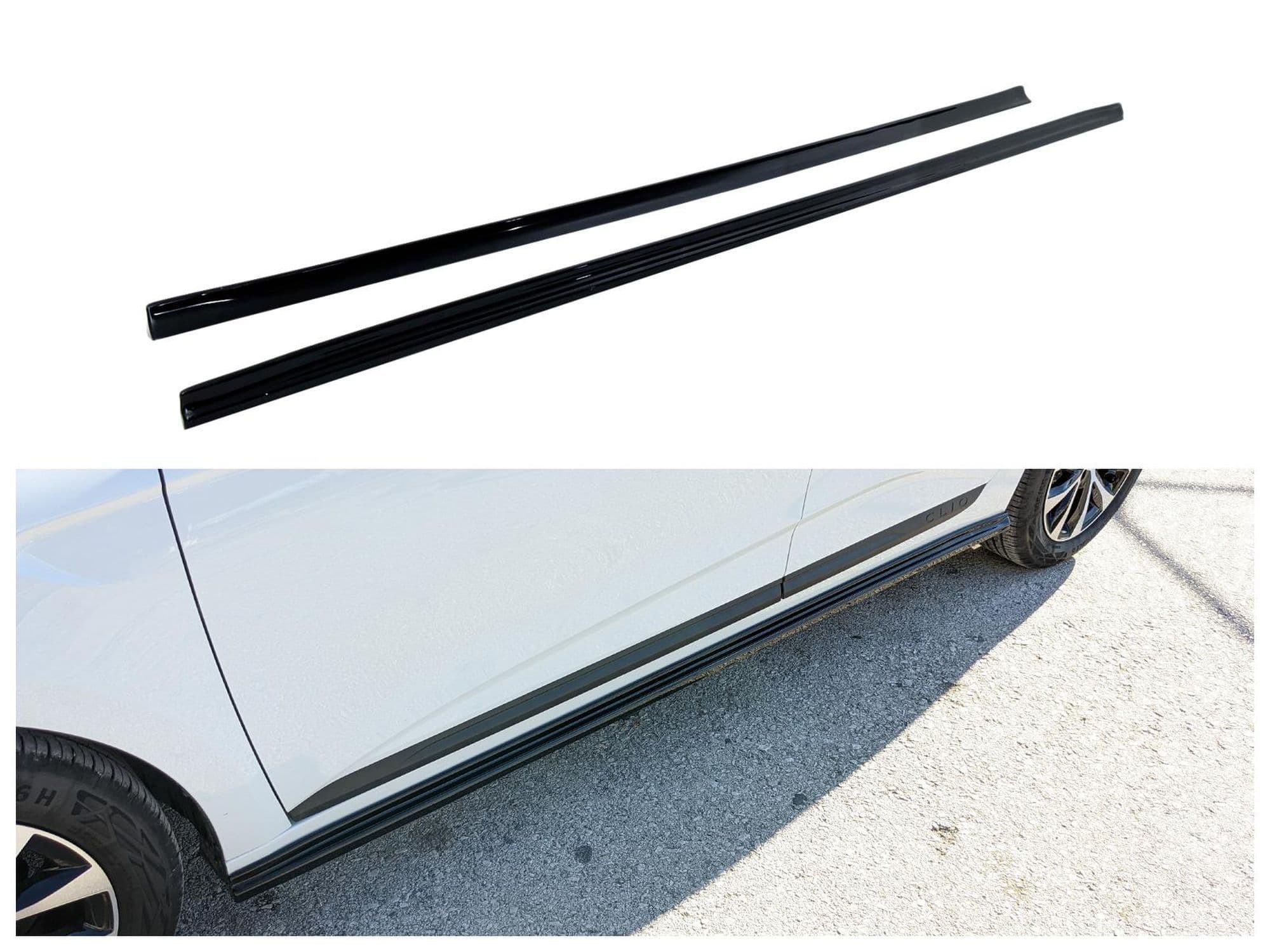 Extensions de bas de caisse — Noir, Plastique ABS, Brillant