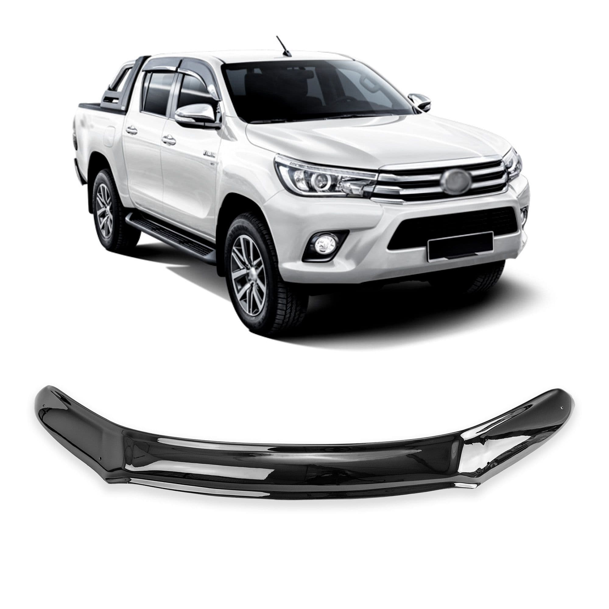 Bonnet guard — Black, ABS plastic, Shiny
