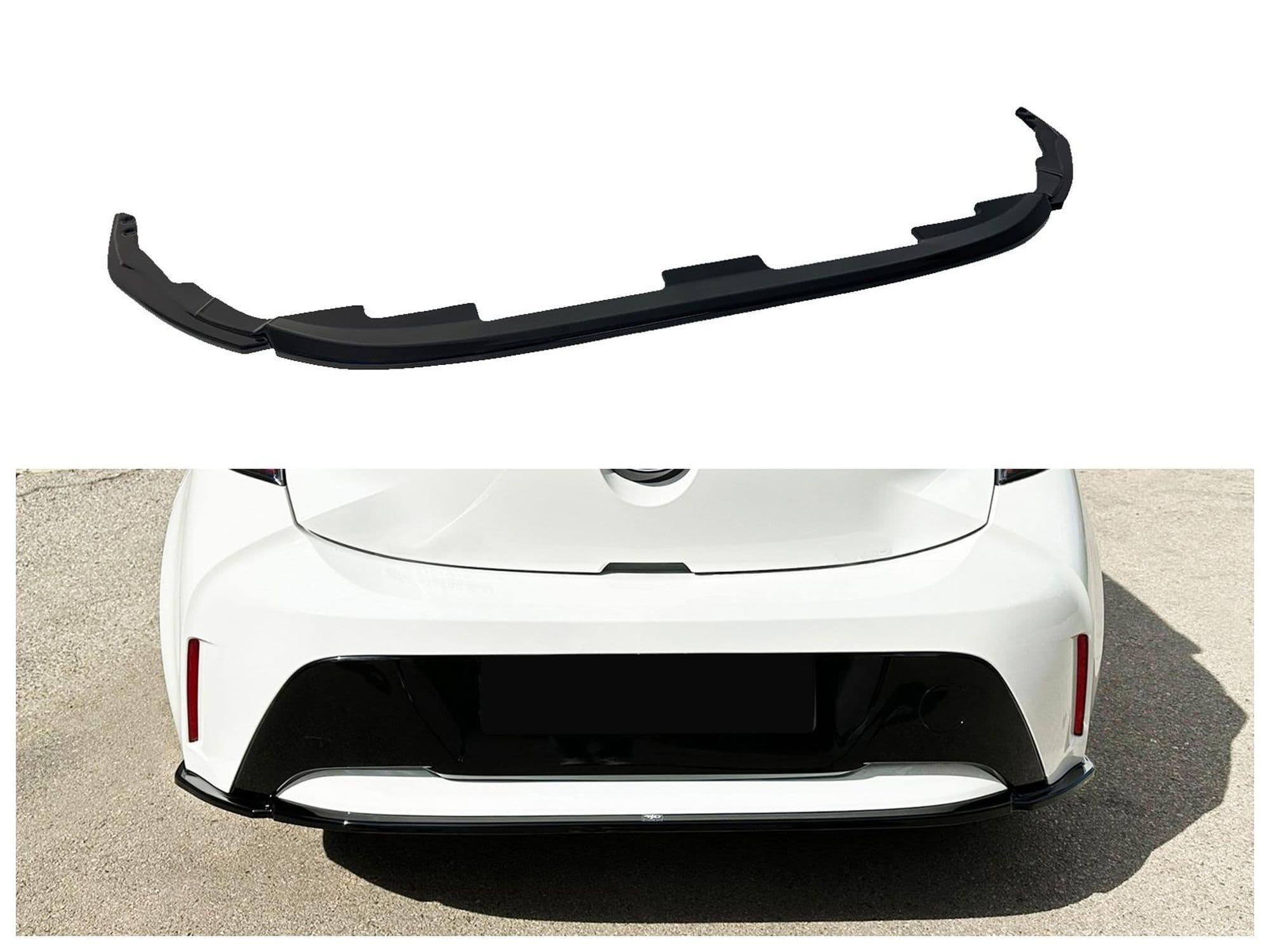 Rear bumper lip — Black, ABS plastic, Shiny