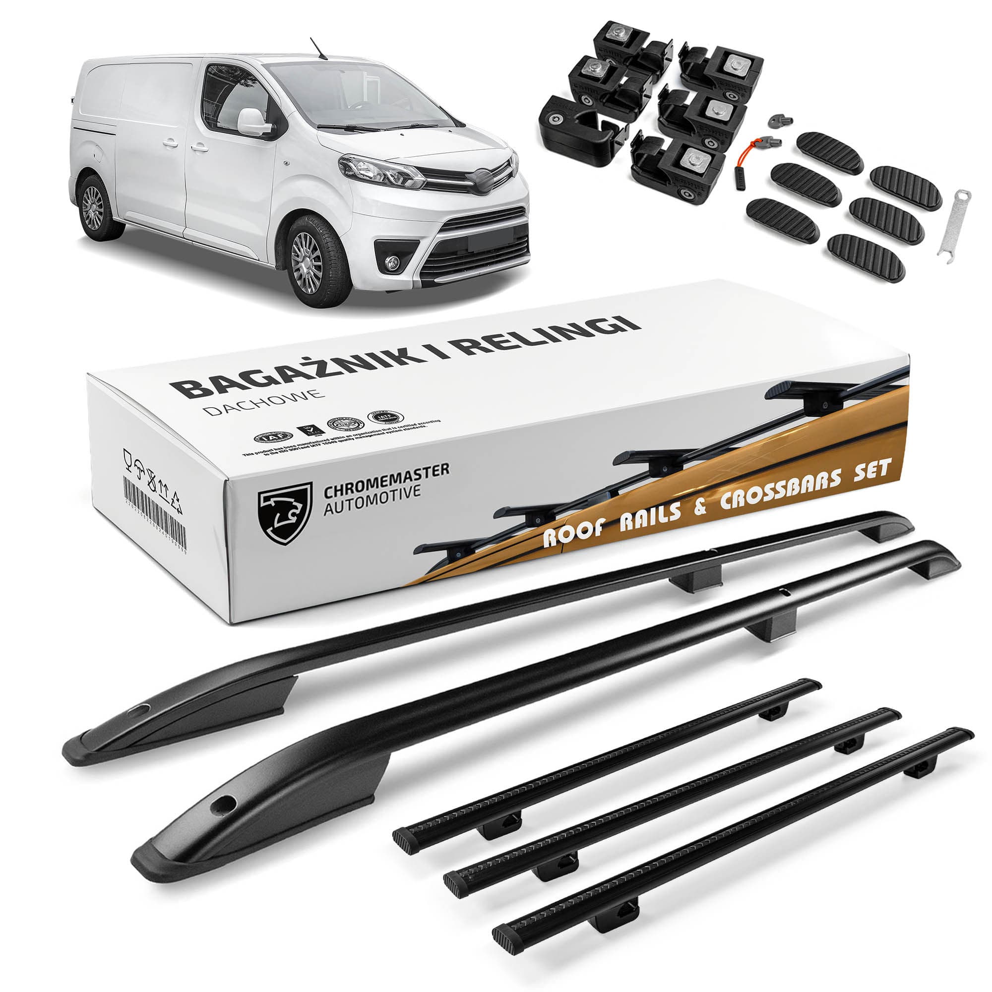 Roof rails with cross bars included SKYPORT — Black, Aluminum | Plastic, Painted
