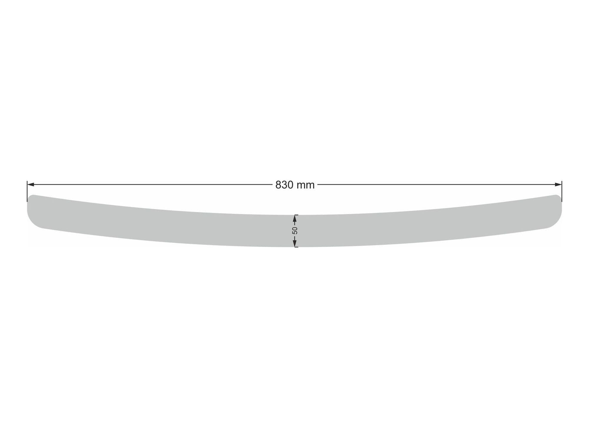 Rear bumper trim — Chrome, Stainless steel, Polished