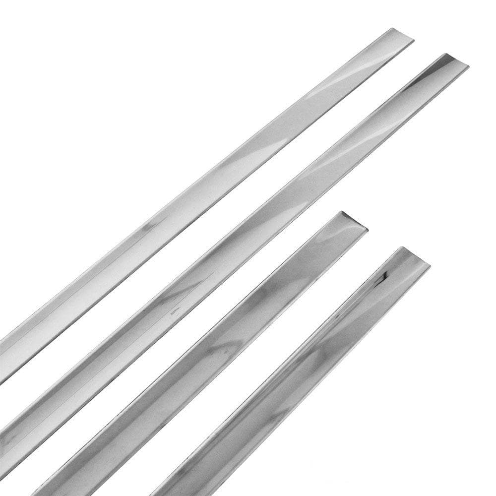 Moulures de portes latérales — Chrome, Acier inoxydable, Poli