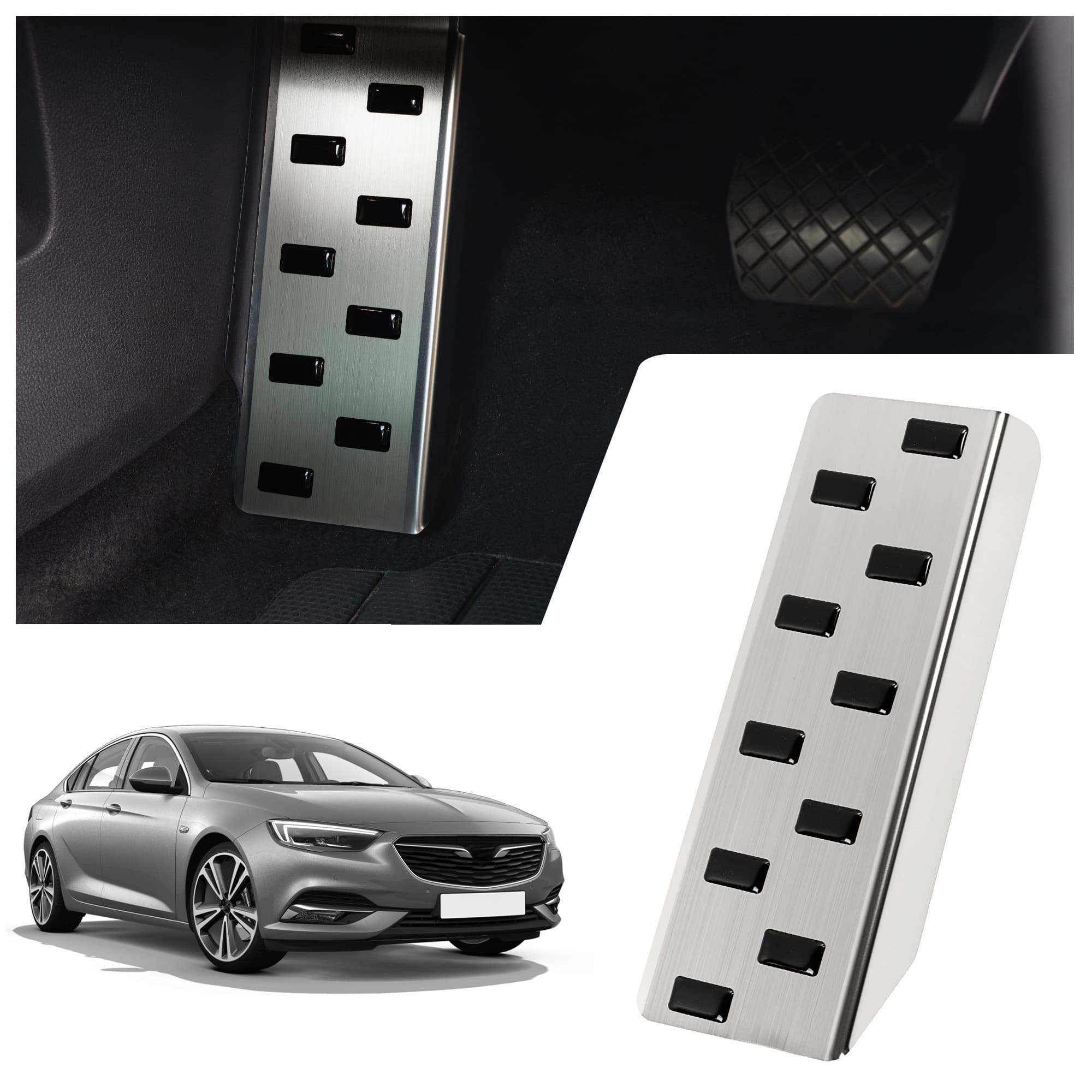 Footrest plate — Black | Silver, Stainless steel, Brushed