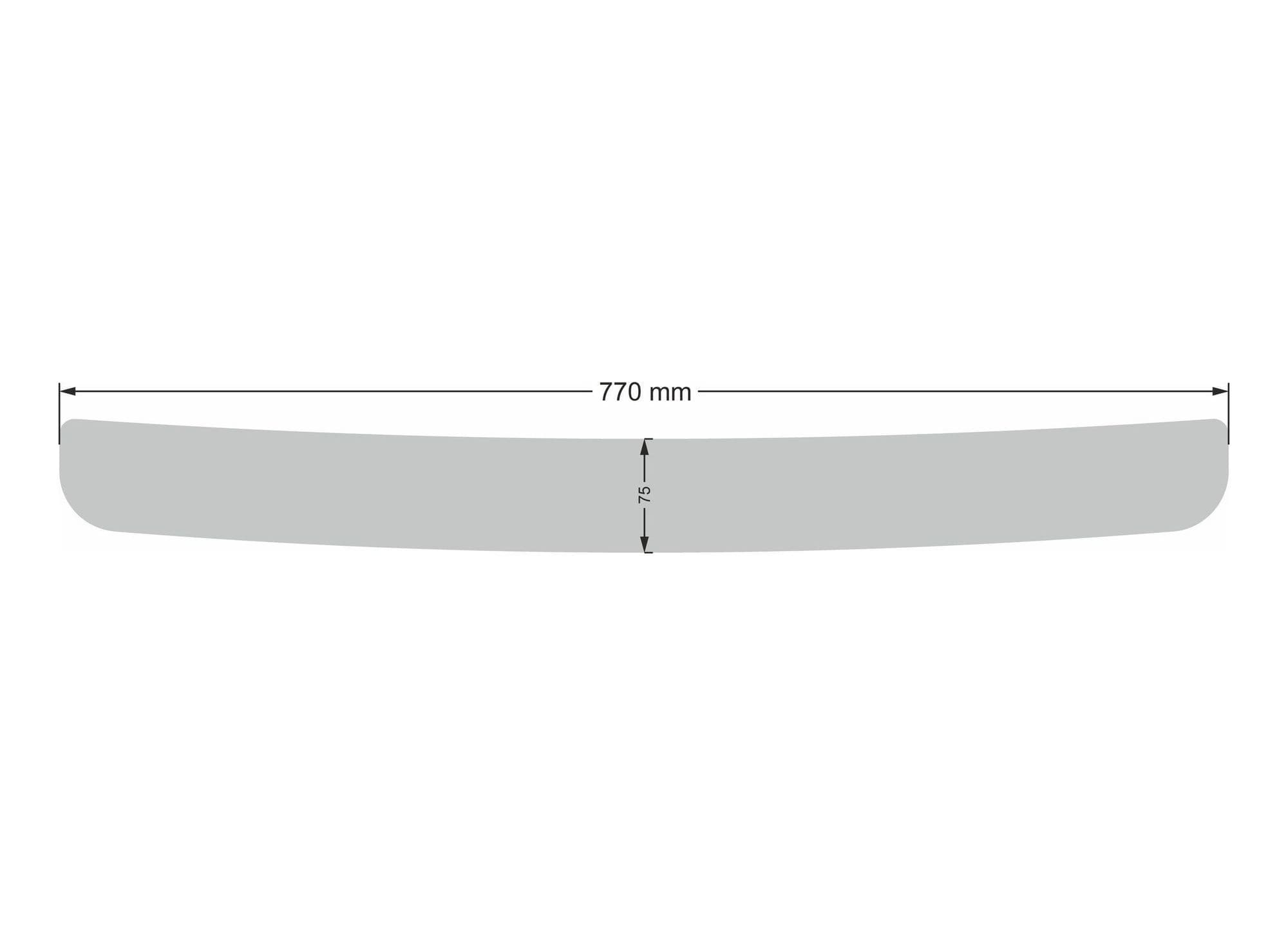 Rear bumper trim — Chrome, Stainless steel, Polished