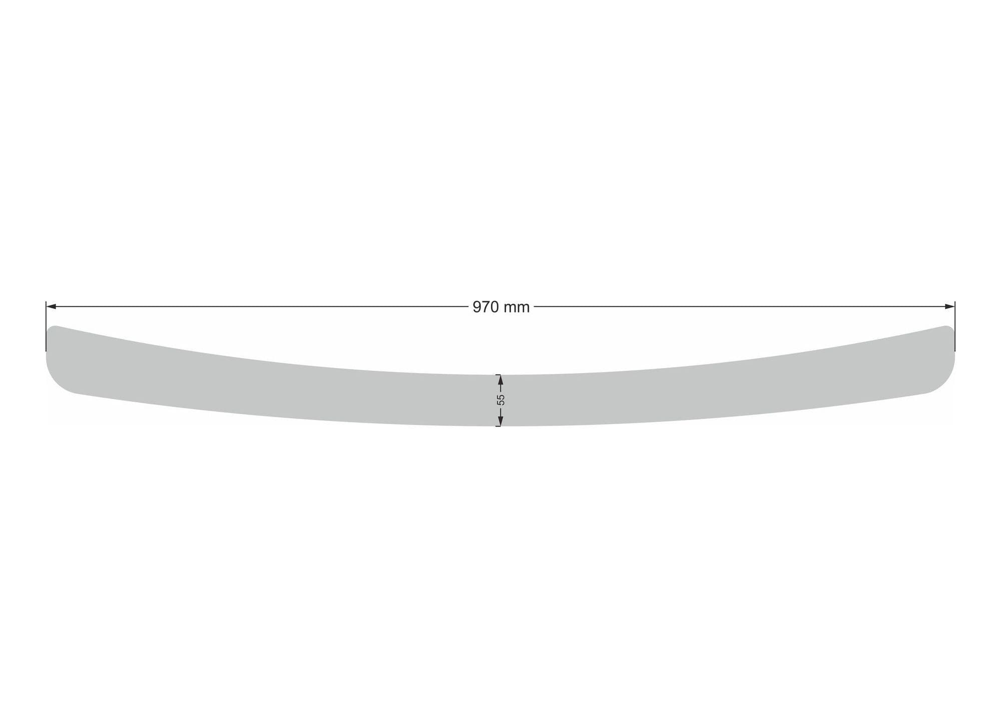 Rear bumper trim — Chrome, Stainless steel, Polished