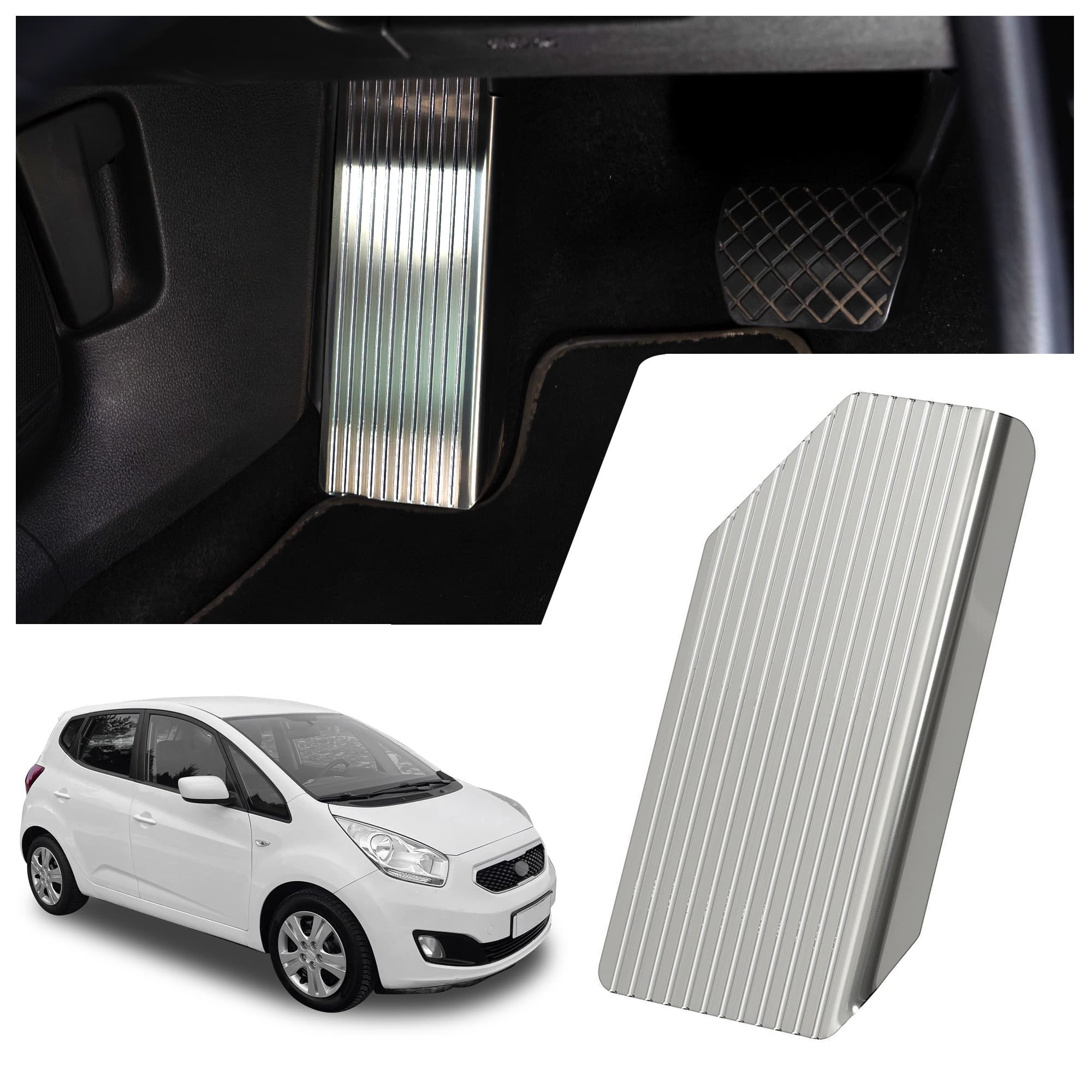 Footrest plate — Silver, Stainless steel, Brushed