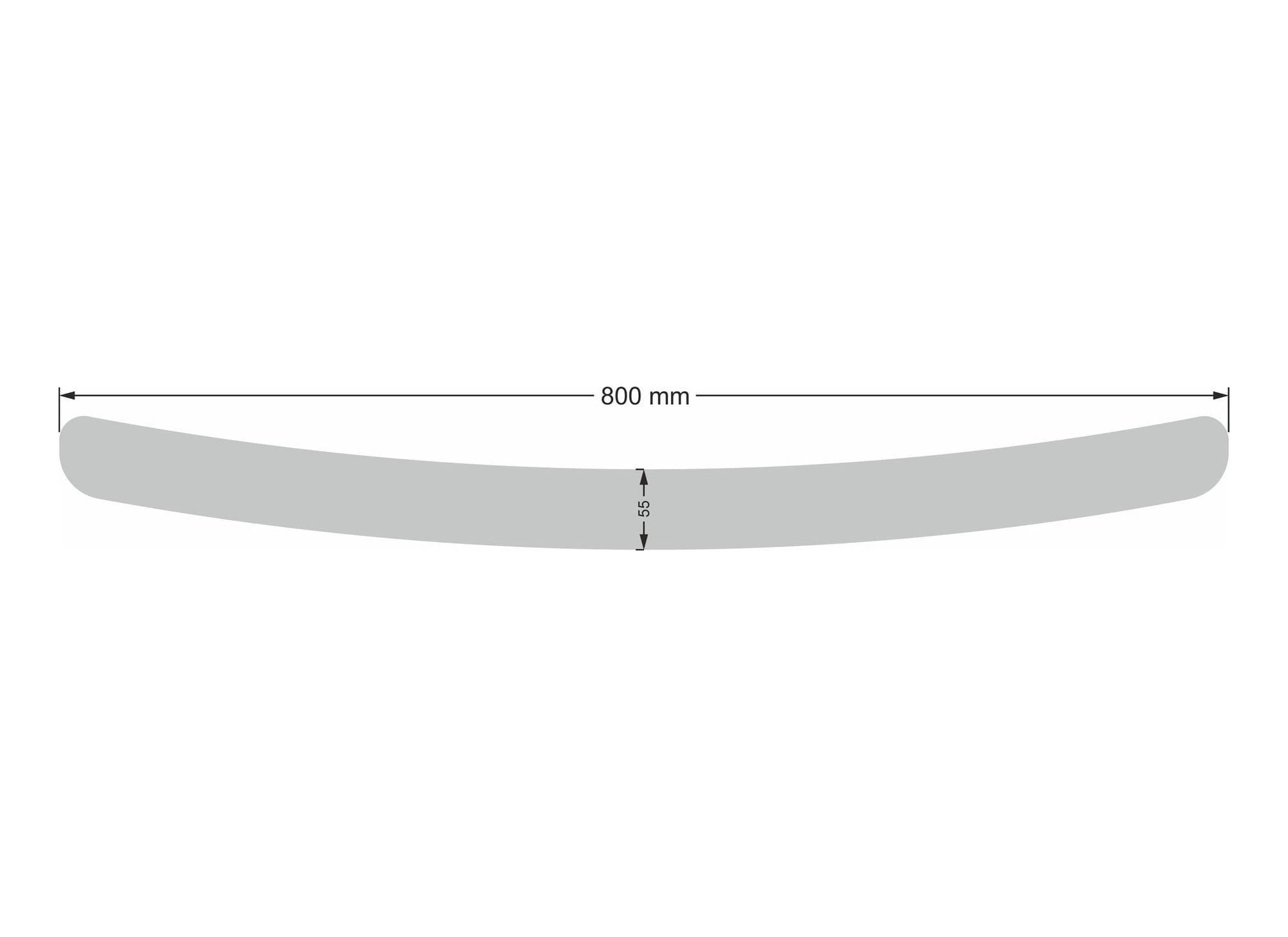 Rear bumper trim — Chrome, Stainless steel, Polished