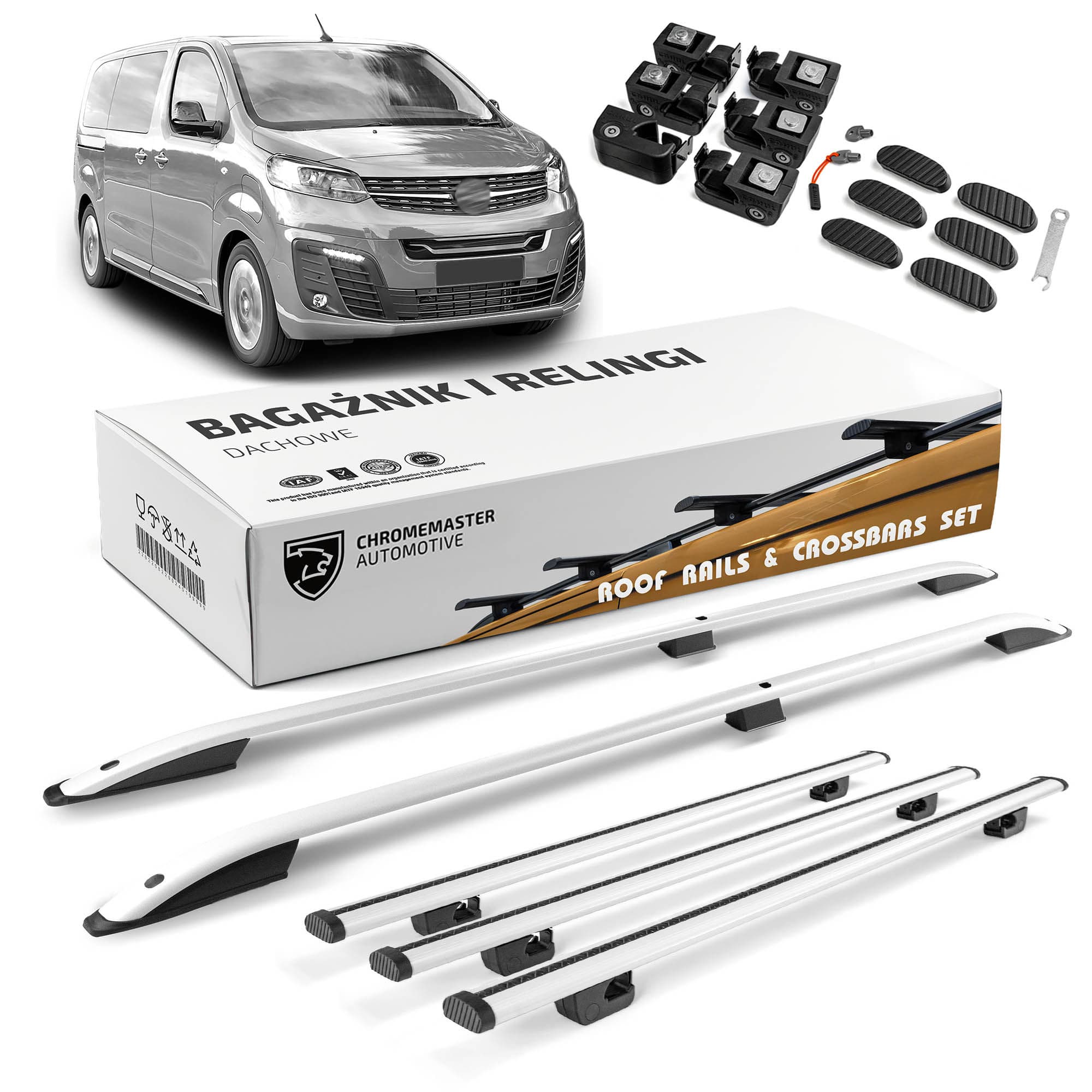 Roof rails with cross bars included SKYPORT — Silver, Aluminum | Plastic, Painted