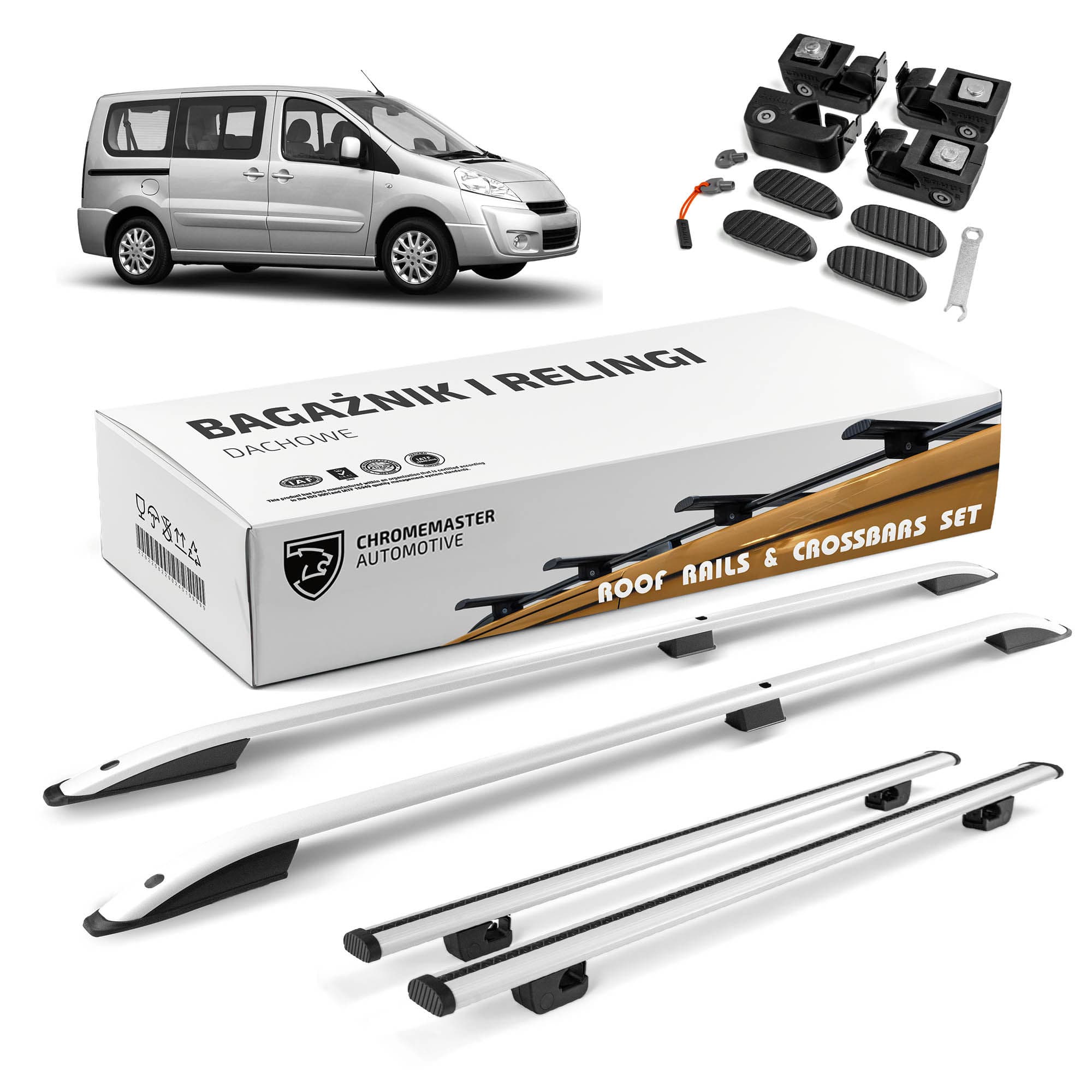 Roof rails with cross bars included SKYPORT — Silver, Aluminum | Plastic, Painted