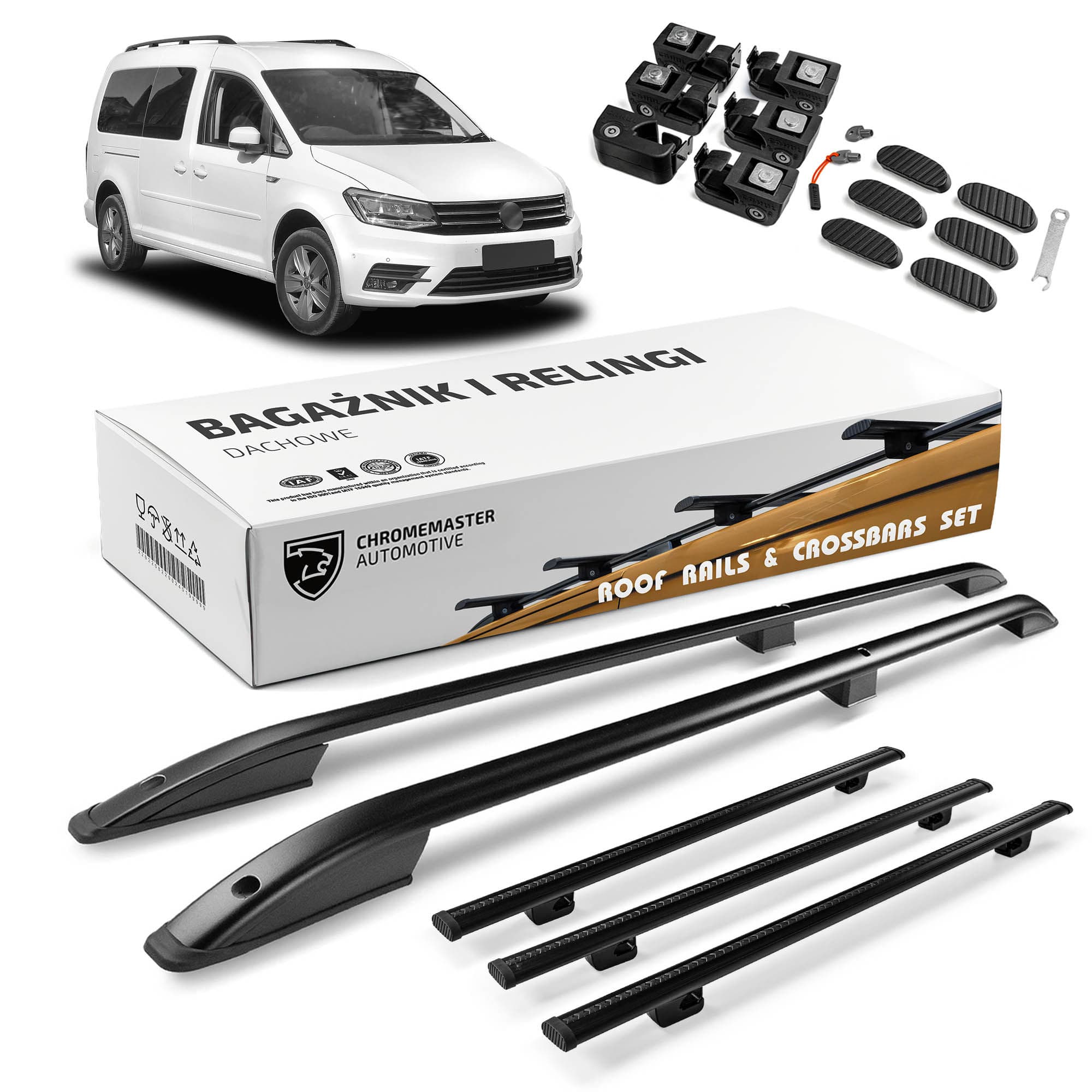 Roof rails with cross bars included SKYPORT — Black, Aluminum | Plastic, Painted