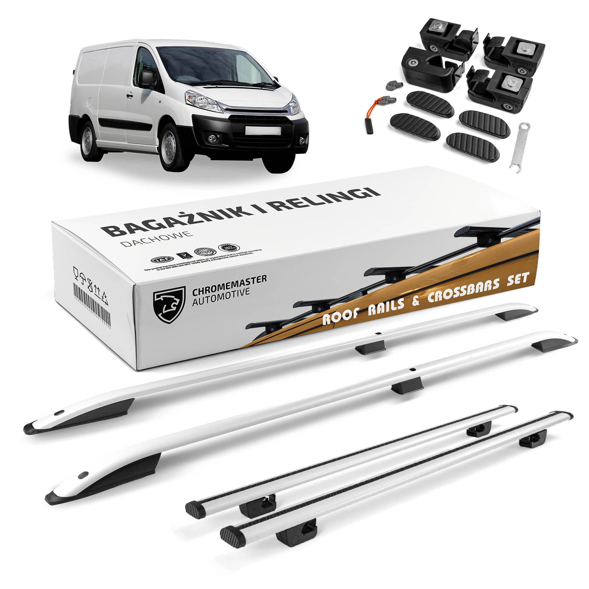 Roof rails with cross bars included SKYPORT — Silver, Aluminum | Plastic, Painted