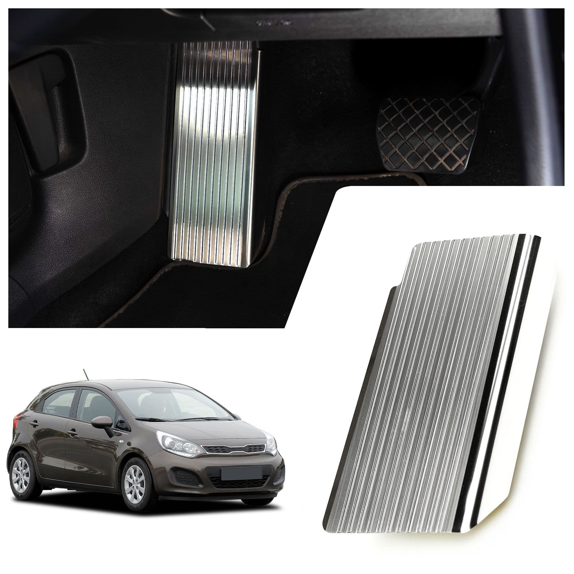 Footrest plate — Silver, Stainless steel, Brushed