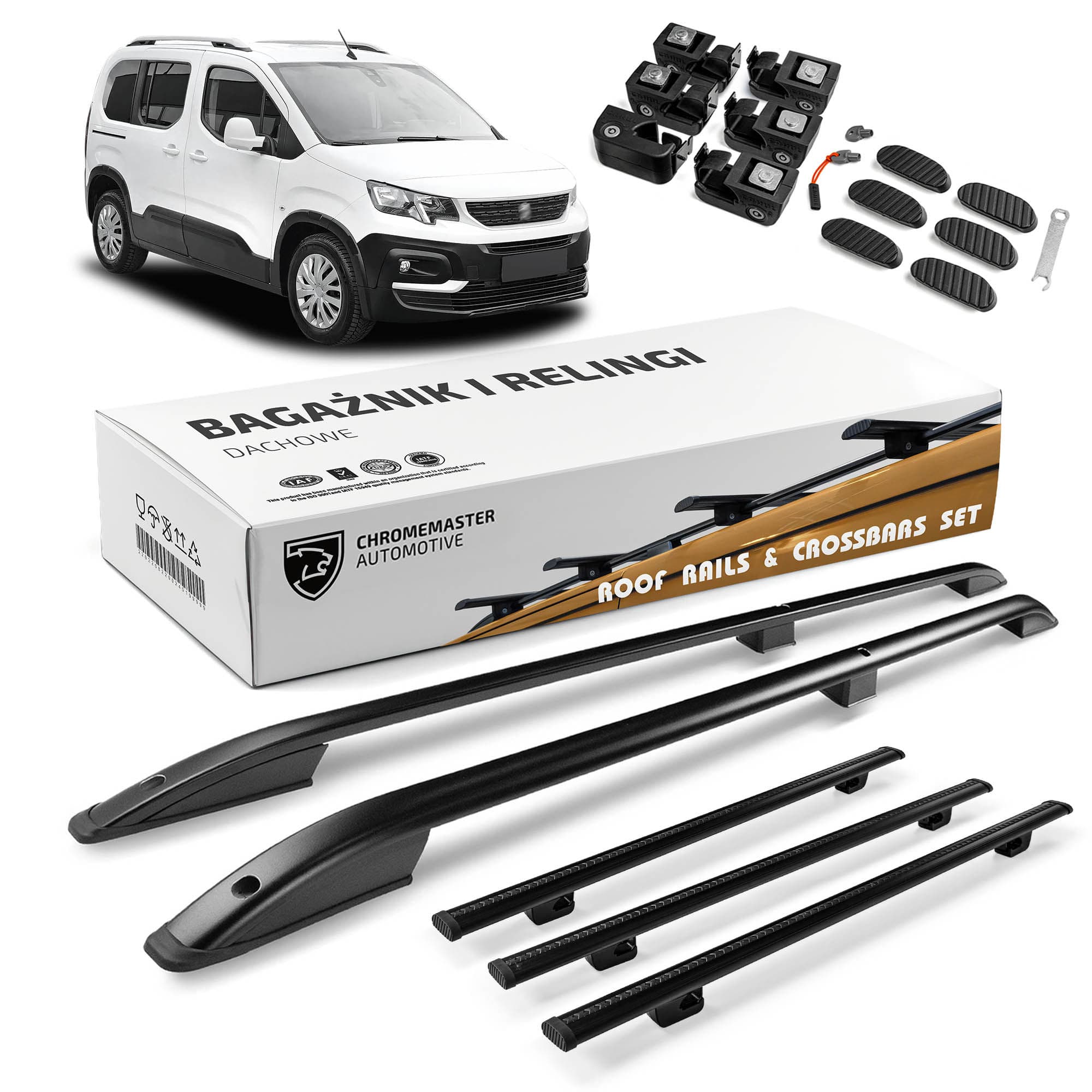 Roof rails with cross bars included SKYPORT — Black, Aluminum | Plastic, Painted