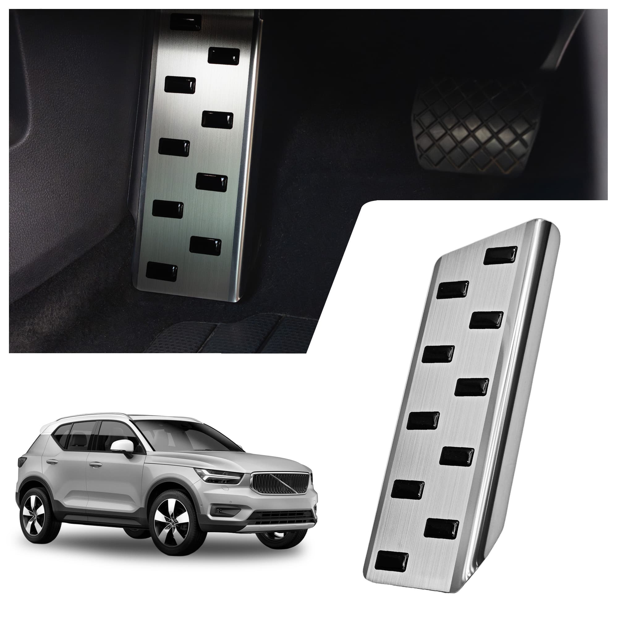 Footrest plate — Black | Silver, Stainless steel, Brushed