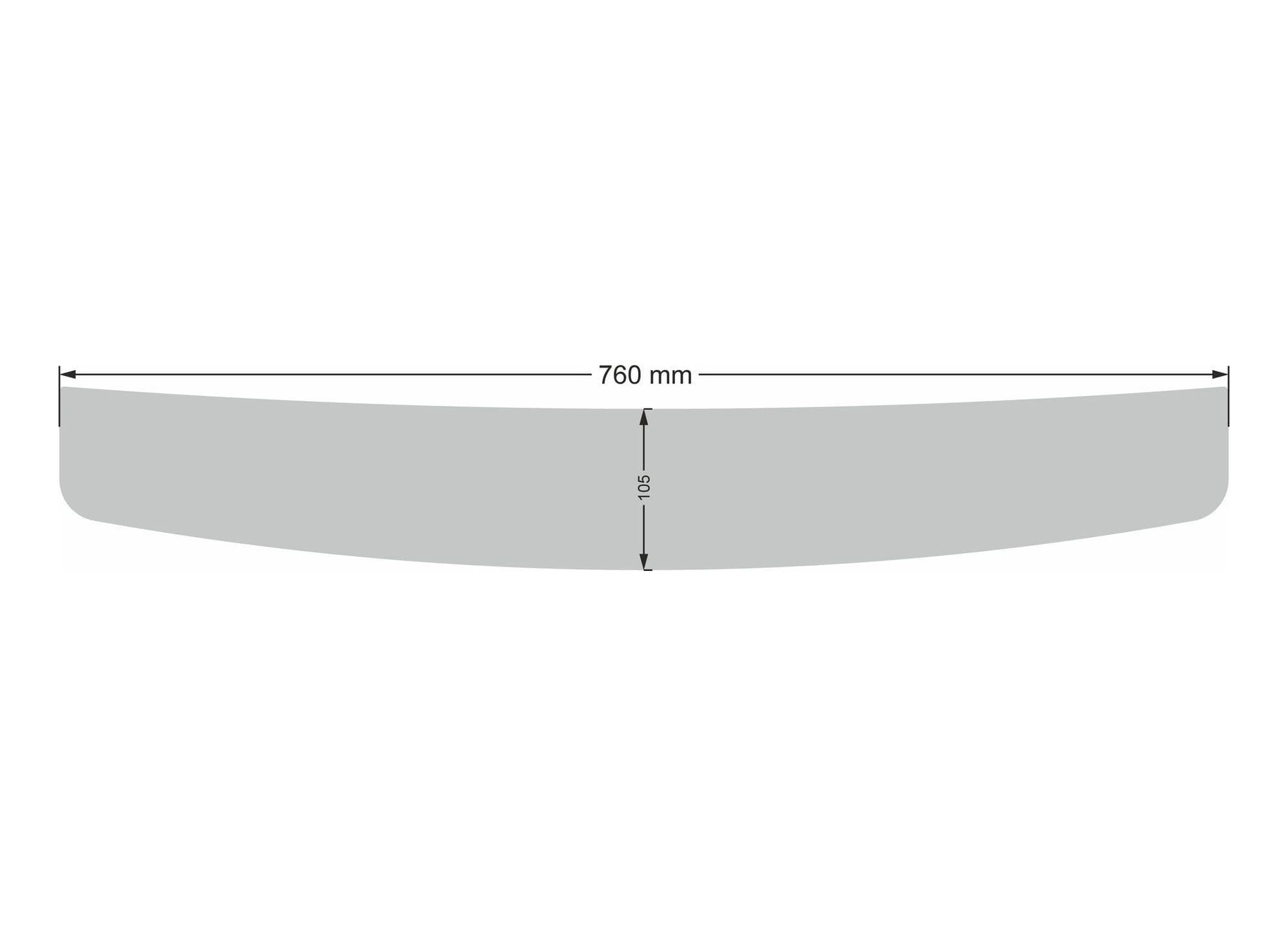 Rear bumper trim — Chrome, Stainless steel, Polished
