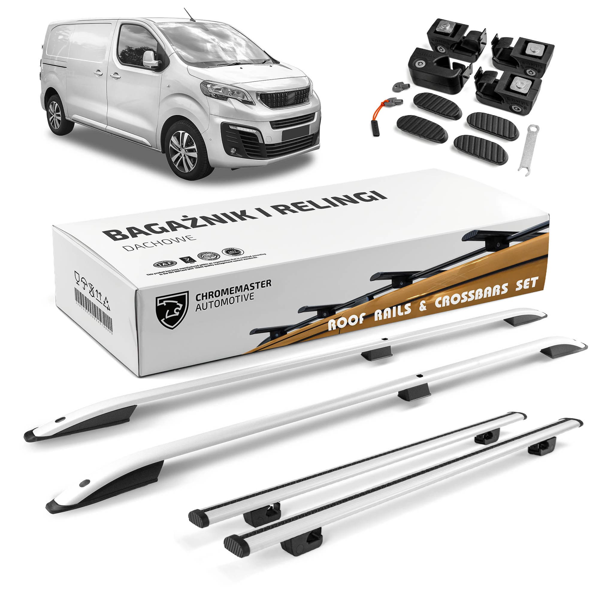 Roof rails with cross bars included SKYPORT — Silver, Aluminum | Plastic, Painted