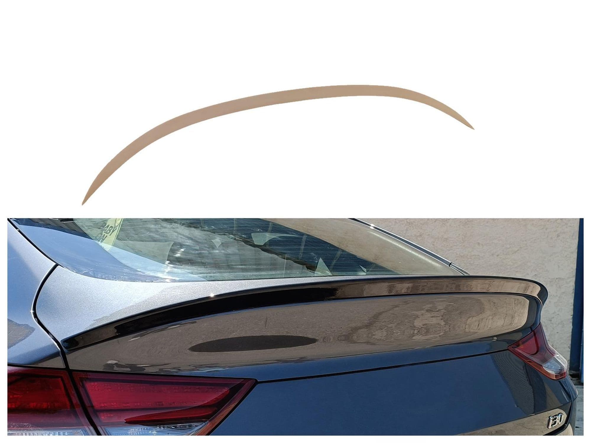 Rear tailgate wing / spoiler — Polyurethane, For painting