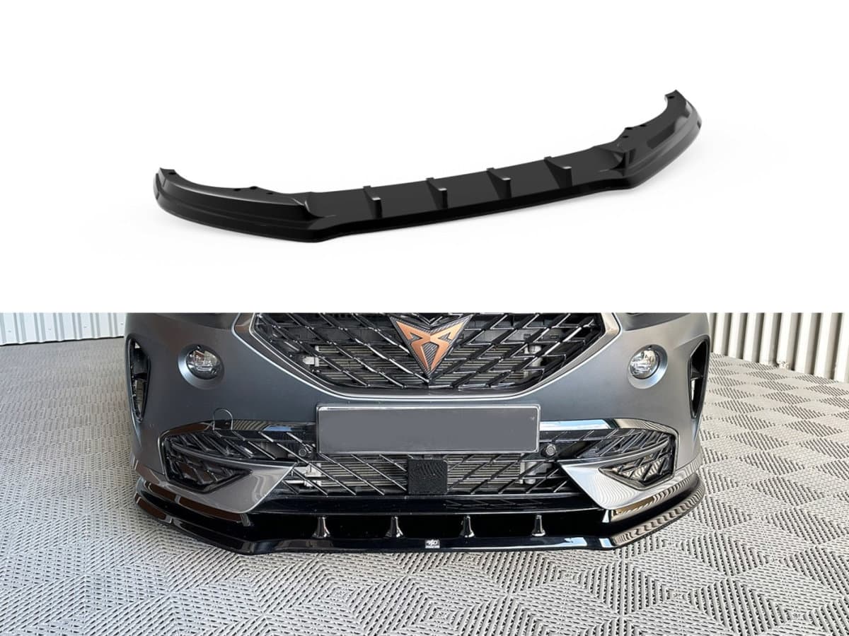 Front splitter — Black, ABS plastic, Shiny