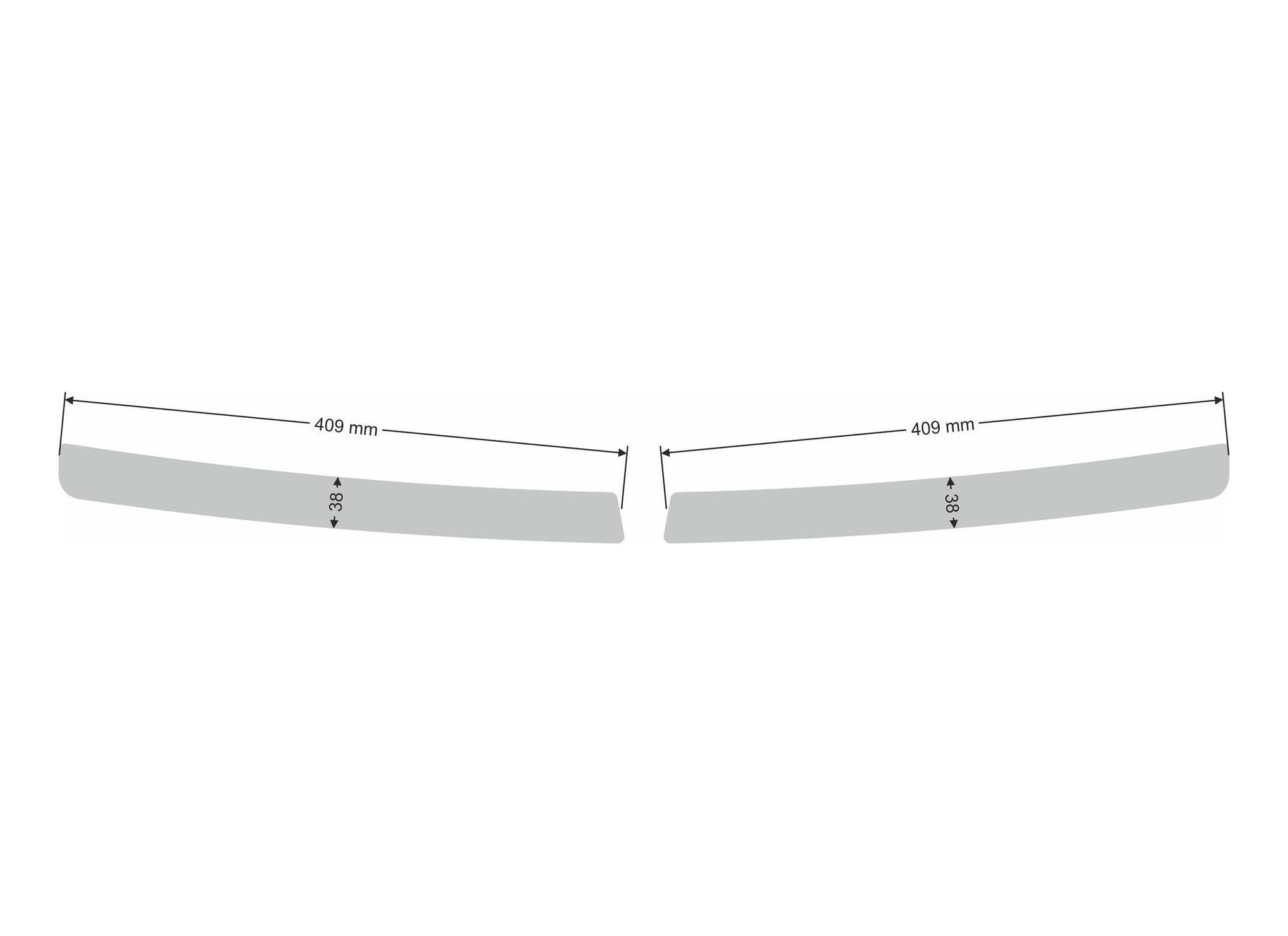 Rear bumper trim — Chrome, Stainless steel, Polished