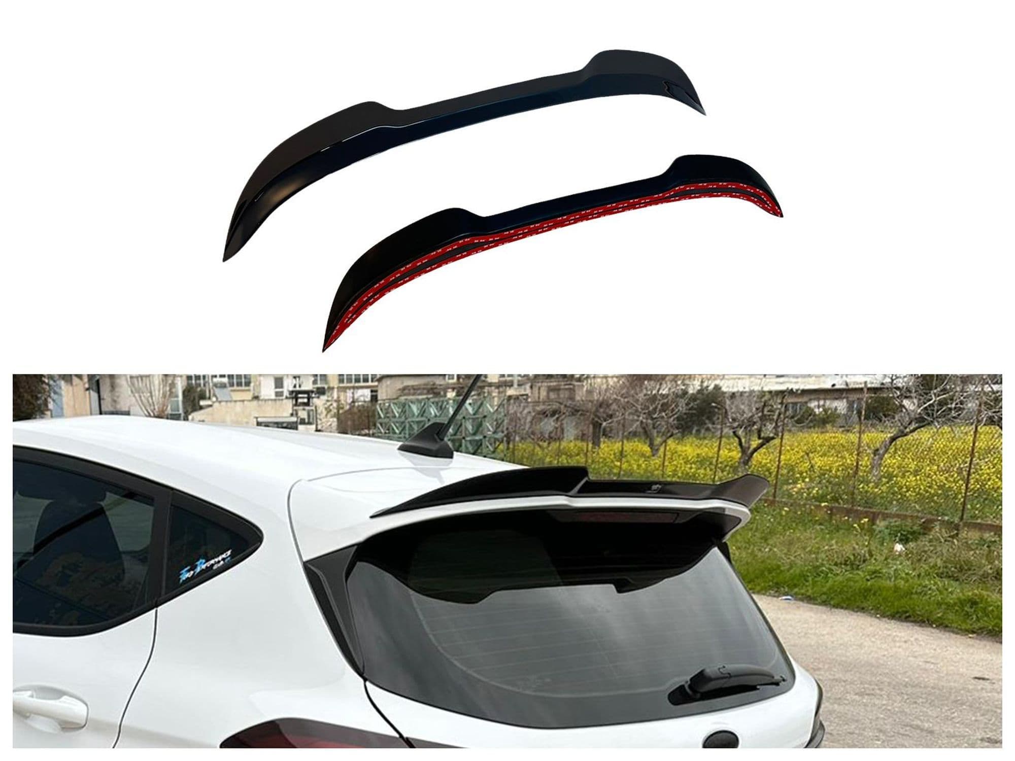 Roof spoiler cover — Black, ABS plastic, Shiny