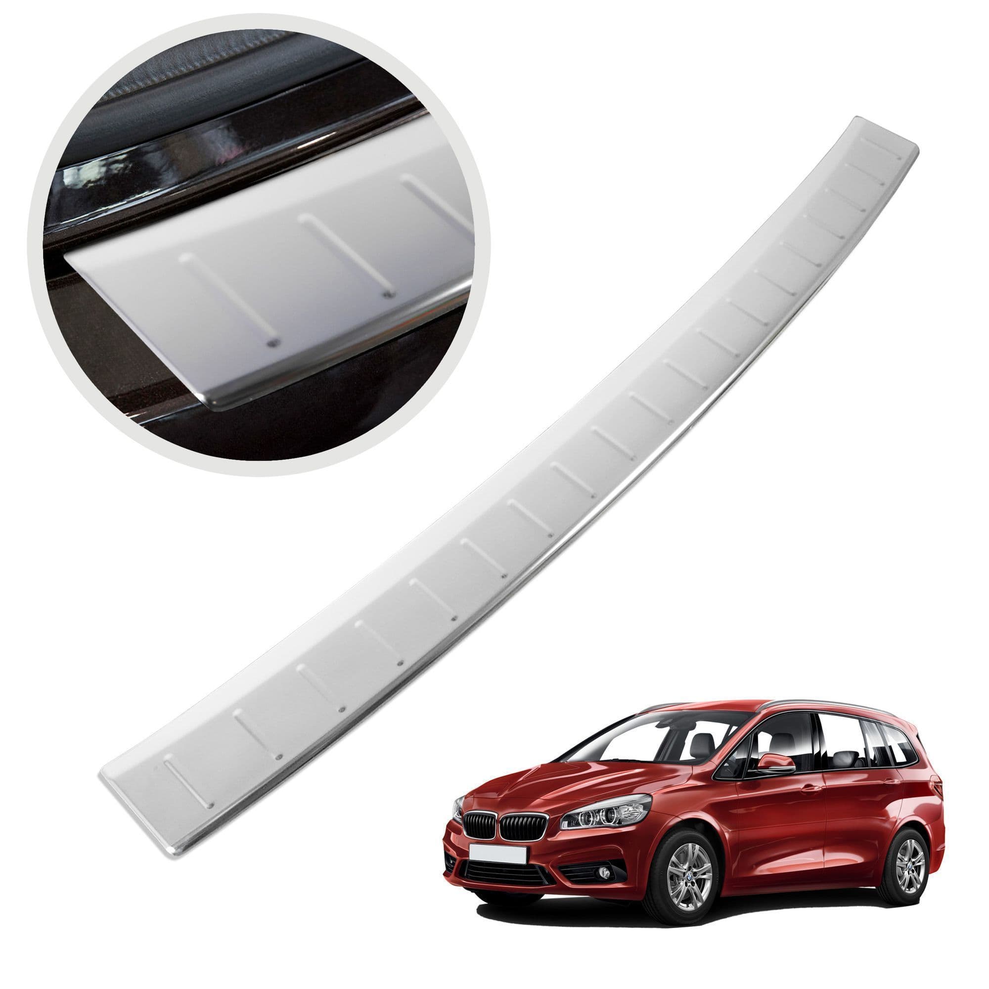 Rear bumper trim — Chrome, Stainless steel, Polished
